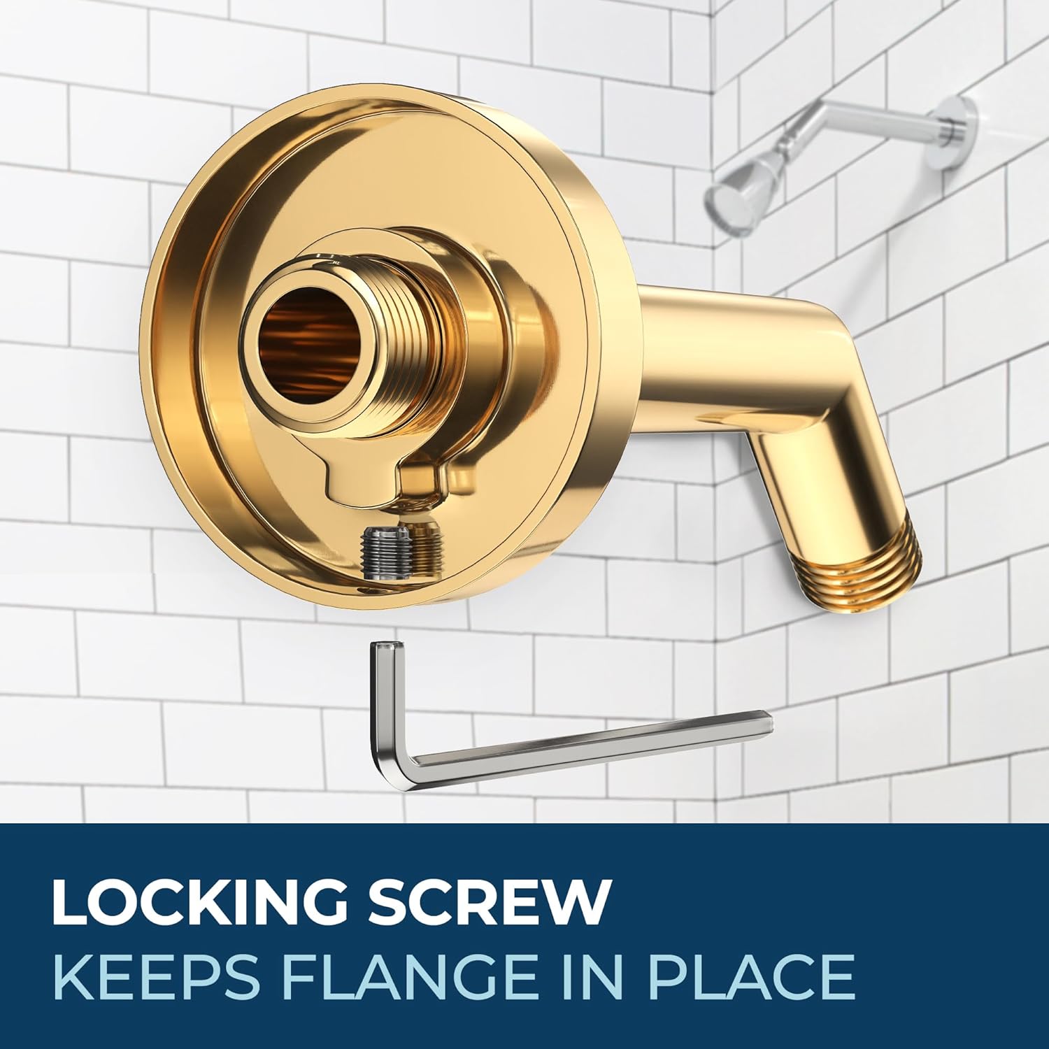 HammerHead Showers 7 Inch All Metal Shower Arm and Flange with Set Screw
