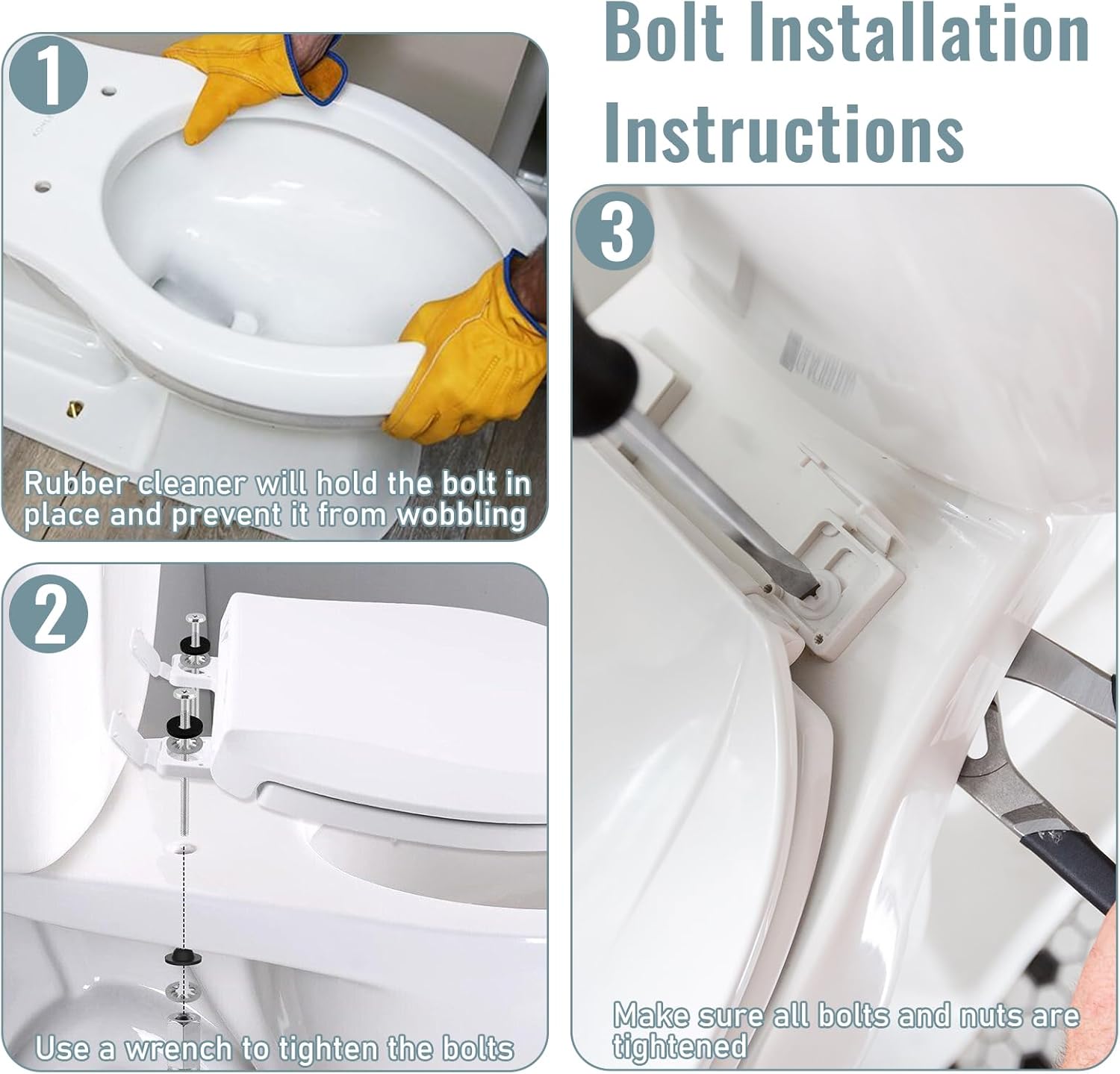 Hariendny 2 Pack Toilet Seat Hinge Replacement Kit