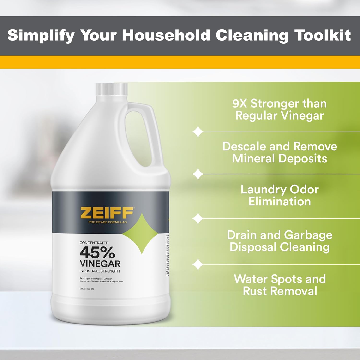 Zeiff 45 Pure Concentrated Vinegar - 2 Gallon Technical Grade