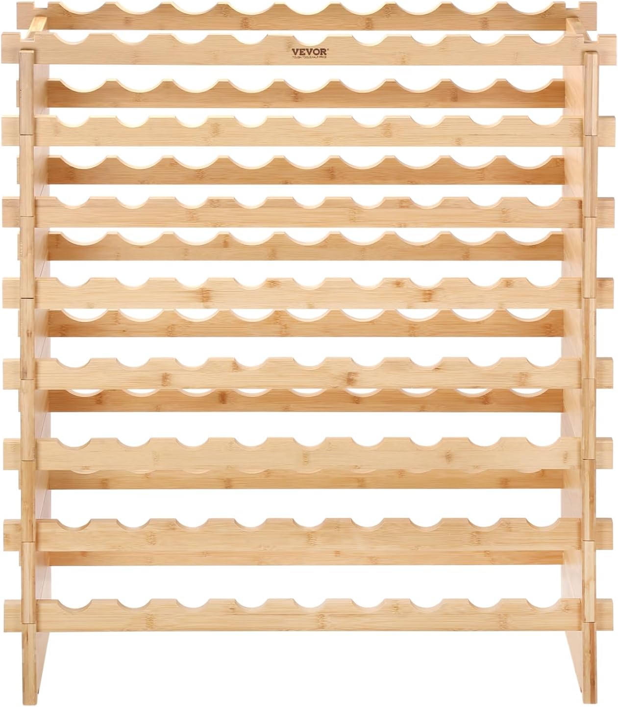 VEVOR 8-Tier Stackable Wine Rack for 72 Bottles