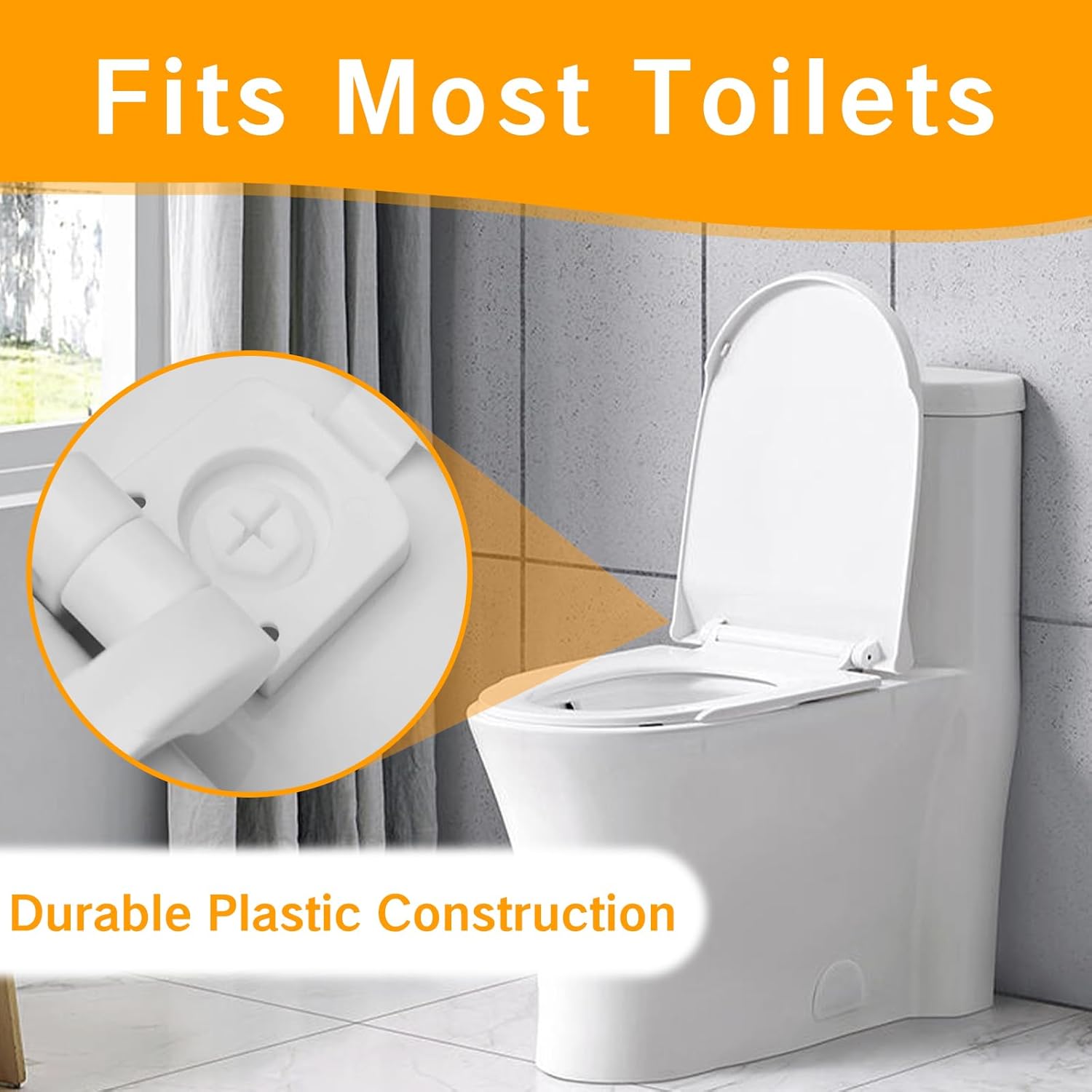 Universal White Toilet Seat Hinge Replacement
