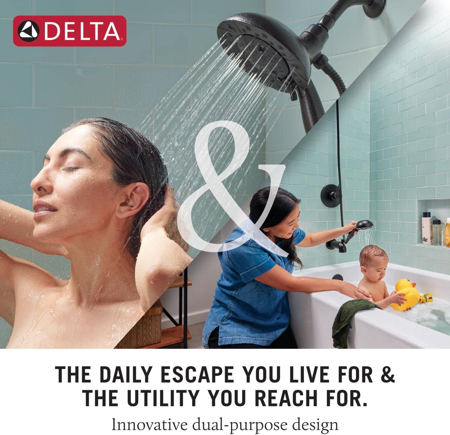 Delta 4-Spray In2ition Dual Shower Head with Handheld Matte Black
