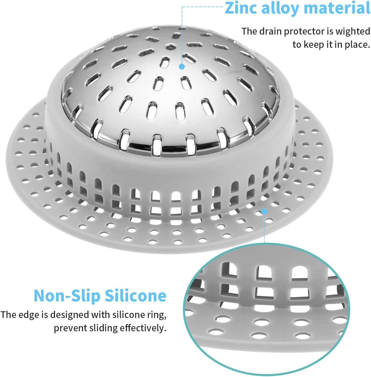 Aluvor Drain Hair Catcher - Large Anti-Rust Non-Slip