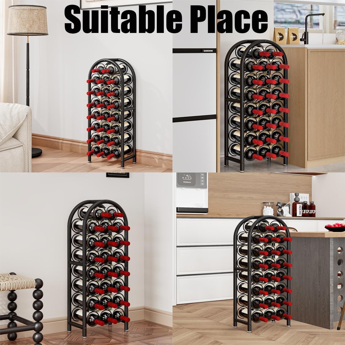 Dazioter Freestanding Wine Rack 23 Bottles Black 1