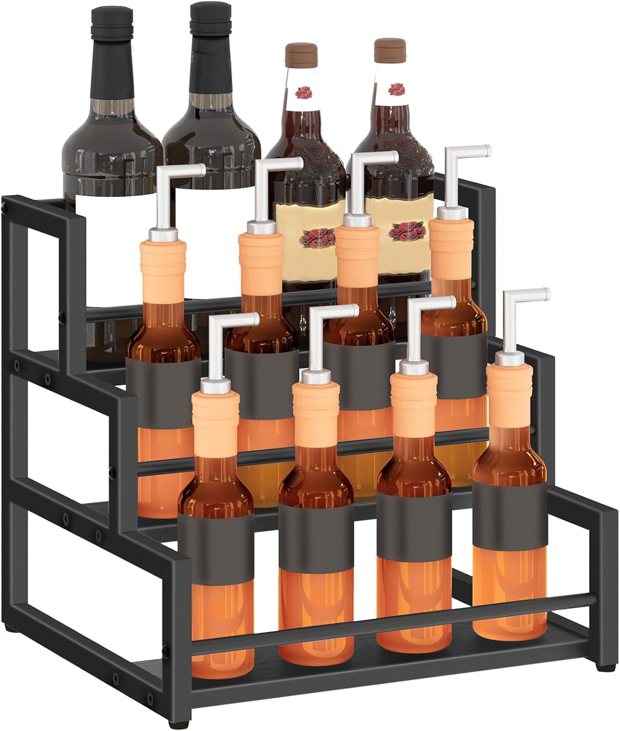 HOOBRO 3-Tier Syrup Rack Organizer for Coffee Bar