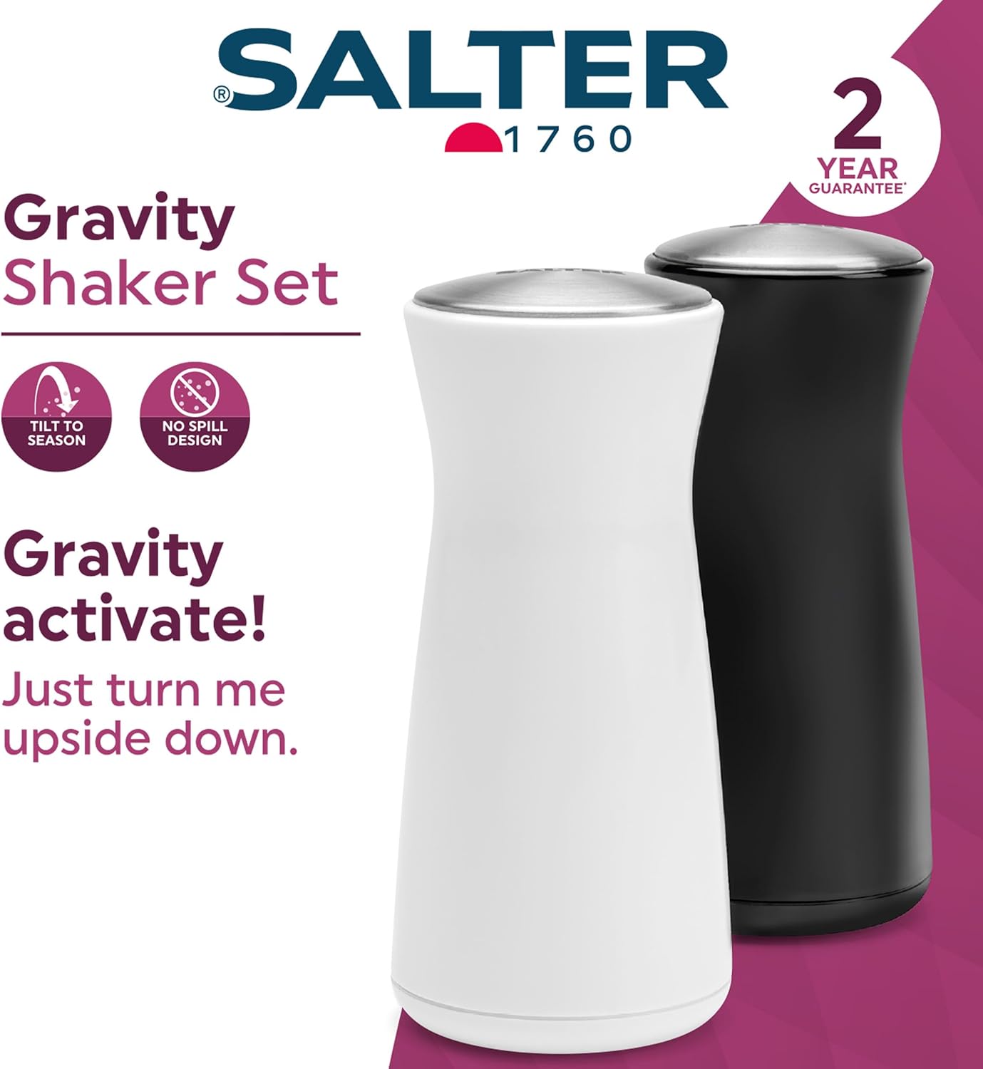 Salter BW12947EU7 Gravity Salt Pepper Shaker Set 1