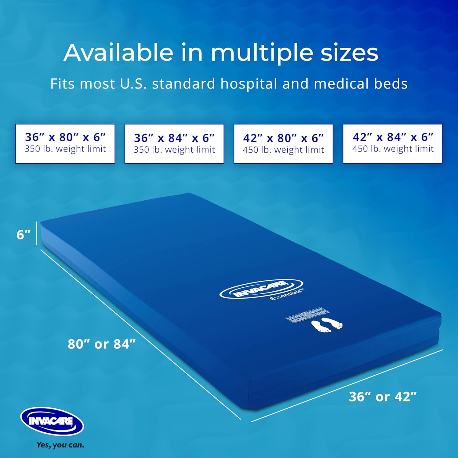 Invacare Hospital Bed Mattress with 5 Fortress Cells