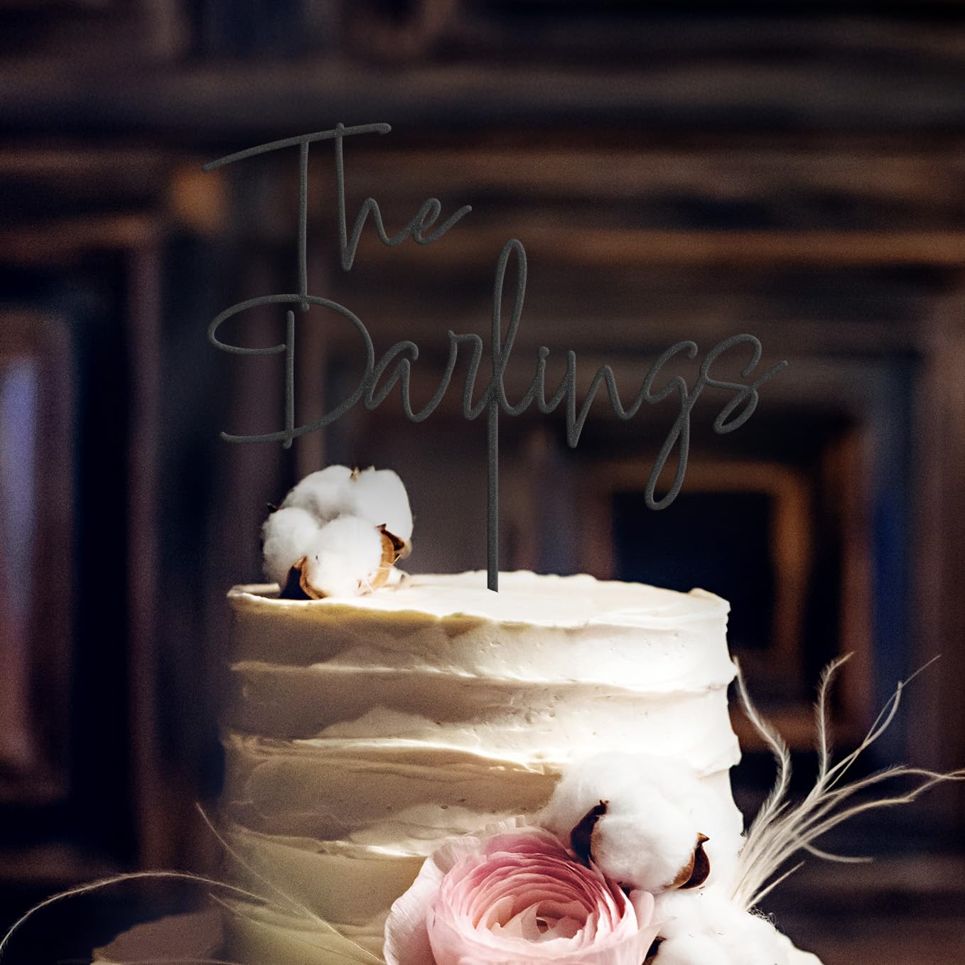Handmade Wedding Cake Topper Custom Rustic Design