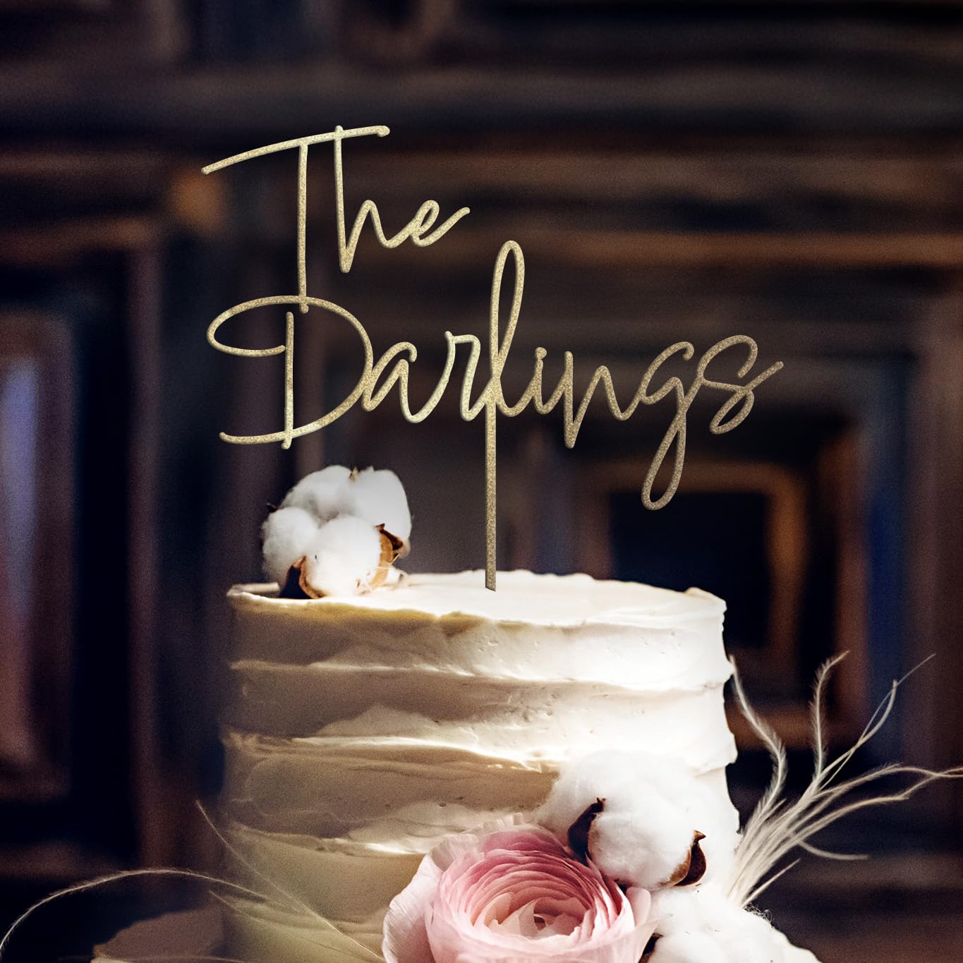 Handmade Wedding Cake Topper Custom Rustic Design