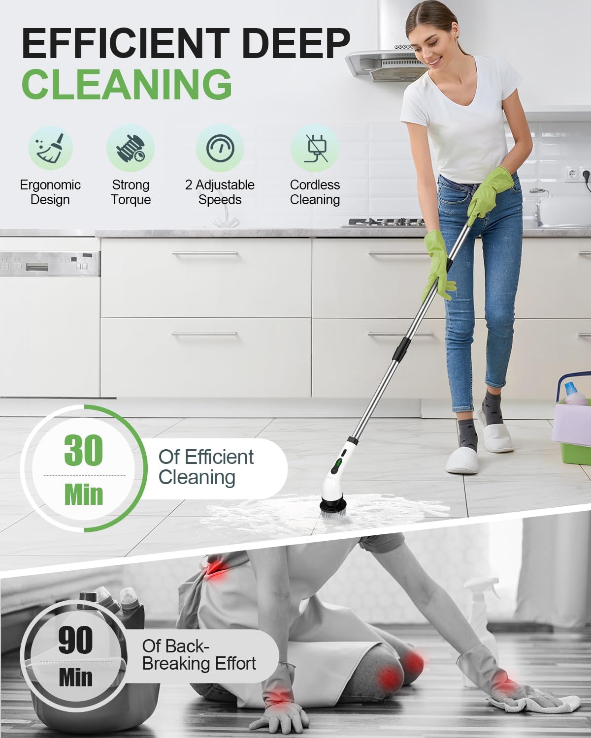 Lxlu Electric Spin Scrubber with 9 Brush Heads
