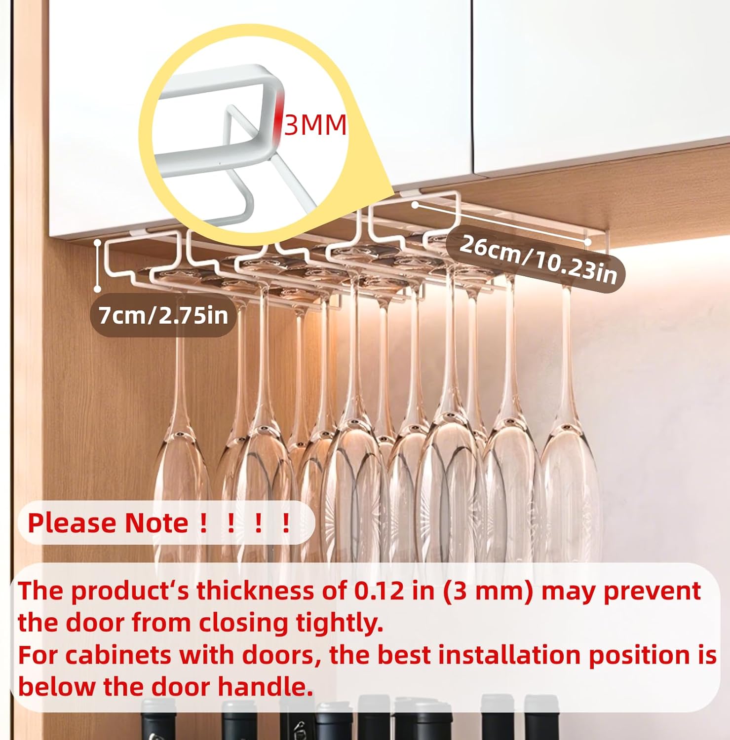 LINFIDITE 2 Pack Wine Glass Holder Stemware Rack