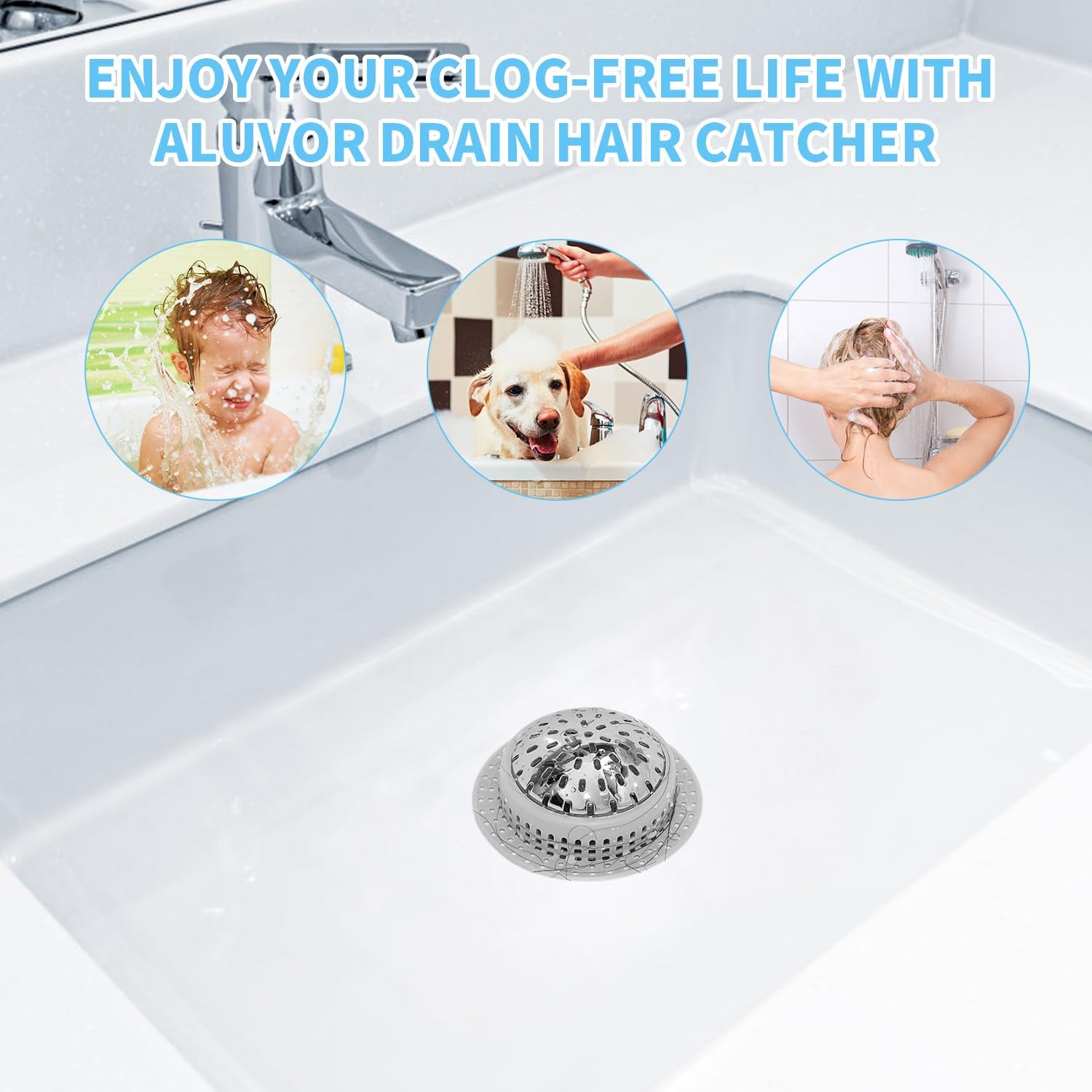 Aluvor Drain Hair Catcher - Large Anti-Rust Non-Slip