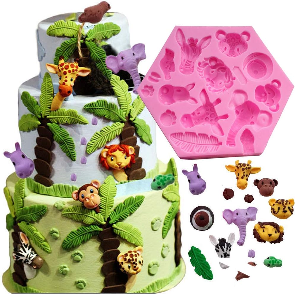 Fewo Forest Animals Fondant Cake Molds Set
