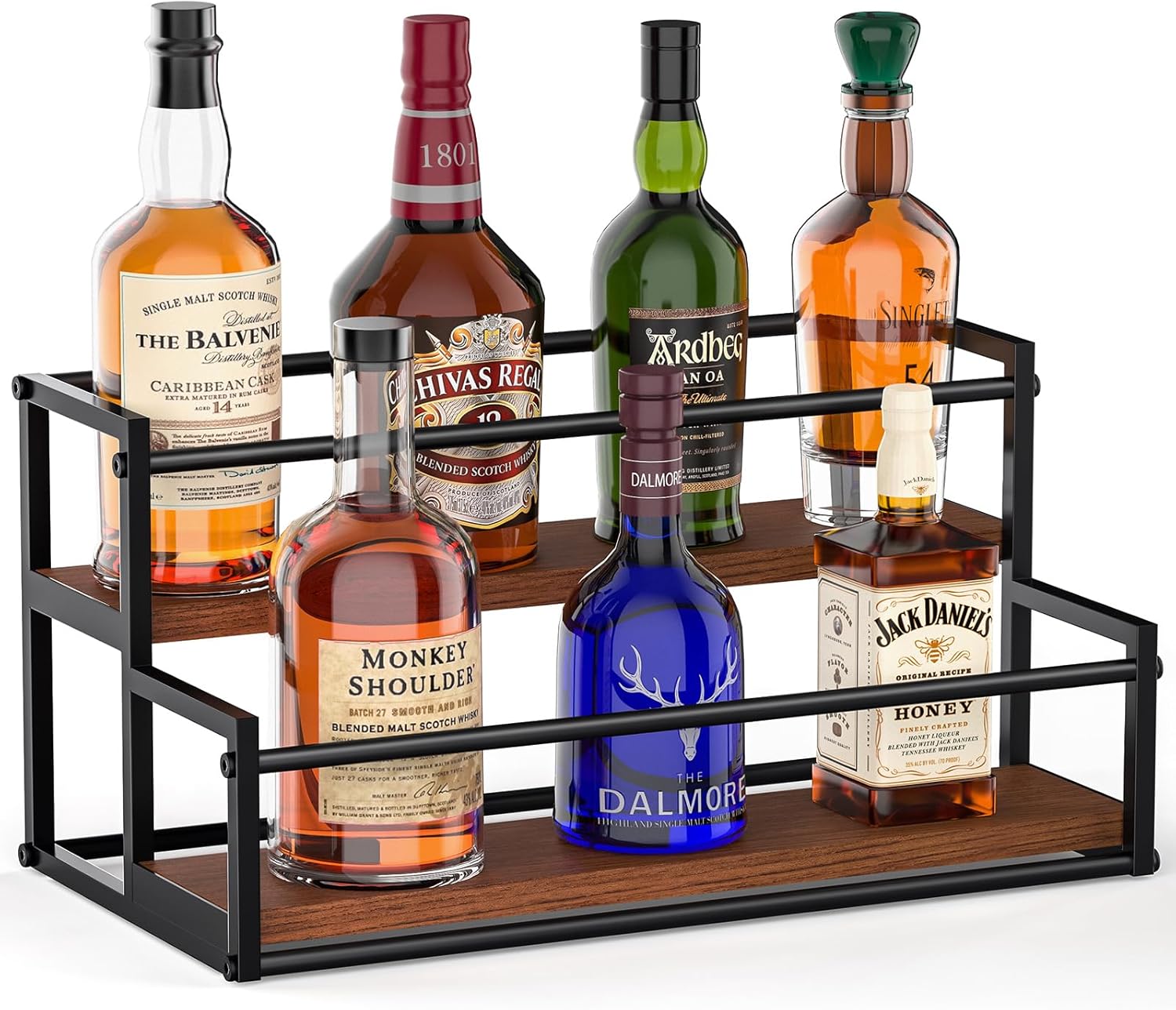 THYGIFTREE 2 Tier Liquor Bottle Display Shelf 1