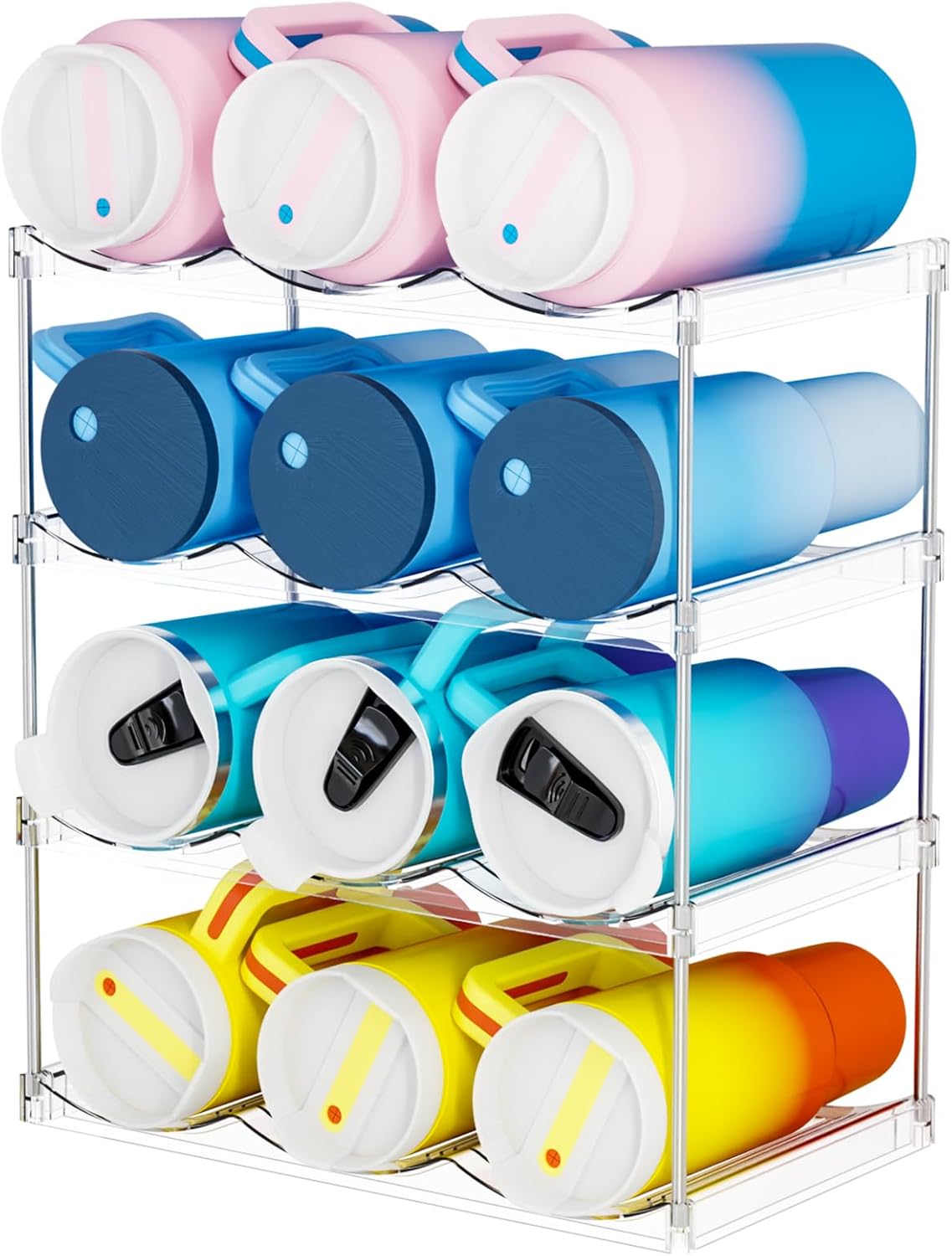 Yieach 4 Tier Stackable Water Bottle Organizer