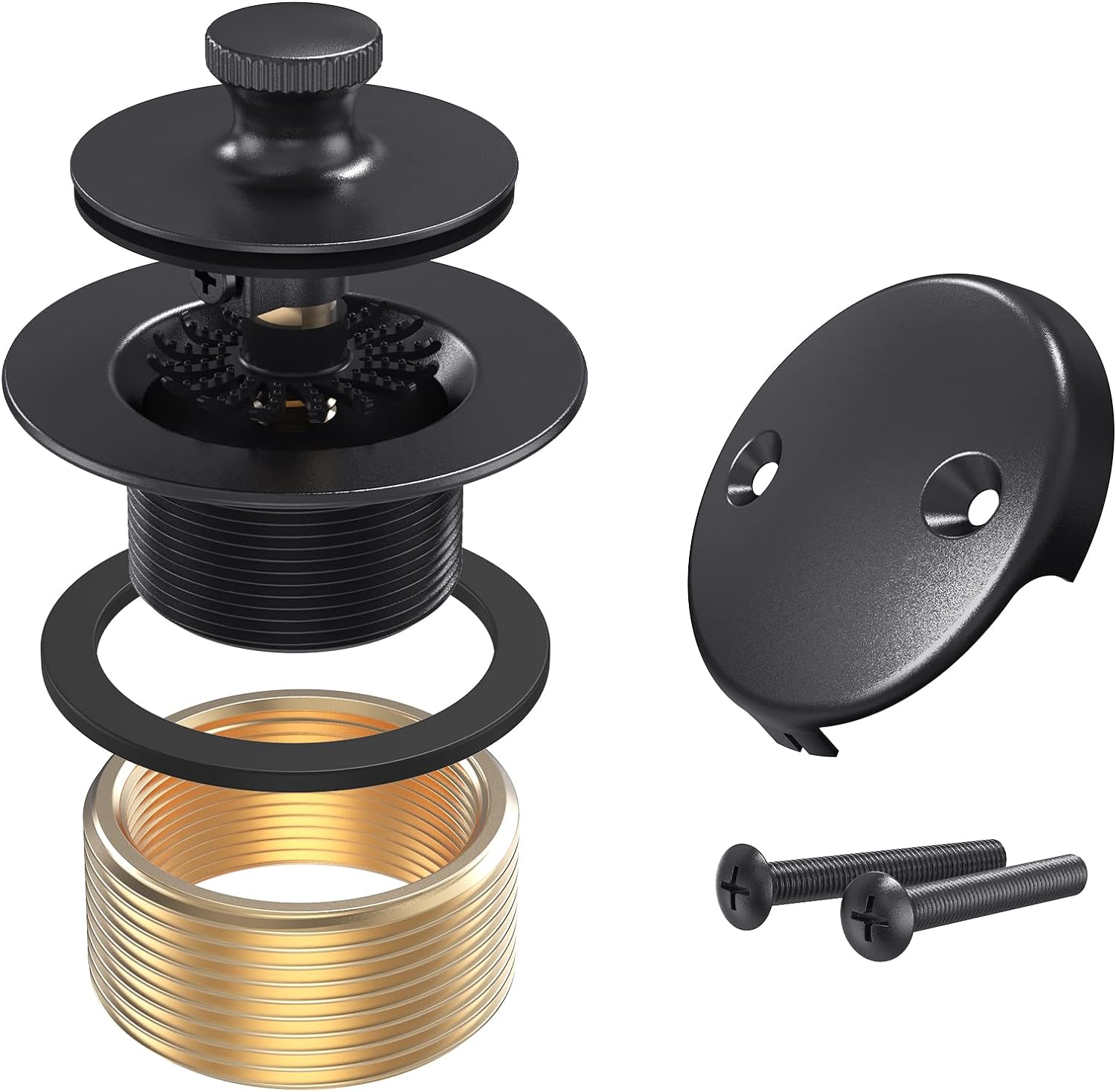 Matte Black Tub Drain and Overflow Kit Replacement