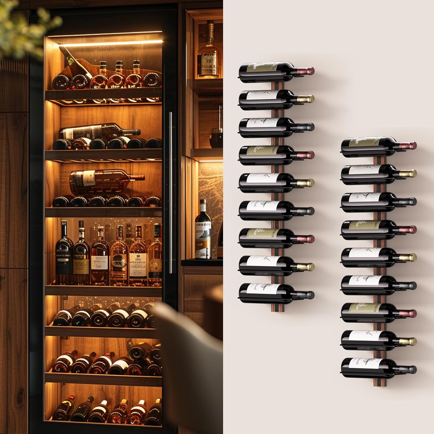 B4Life Wall Wine Rack for 12 Bottles Sturdy Wooden Design