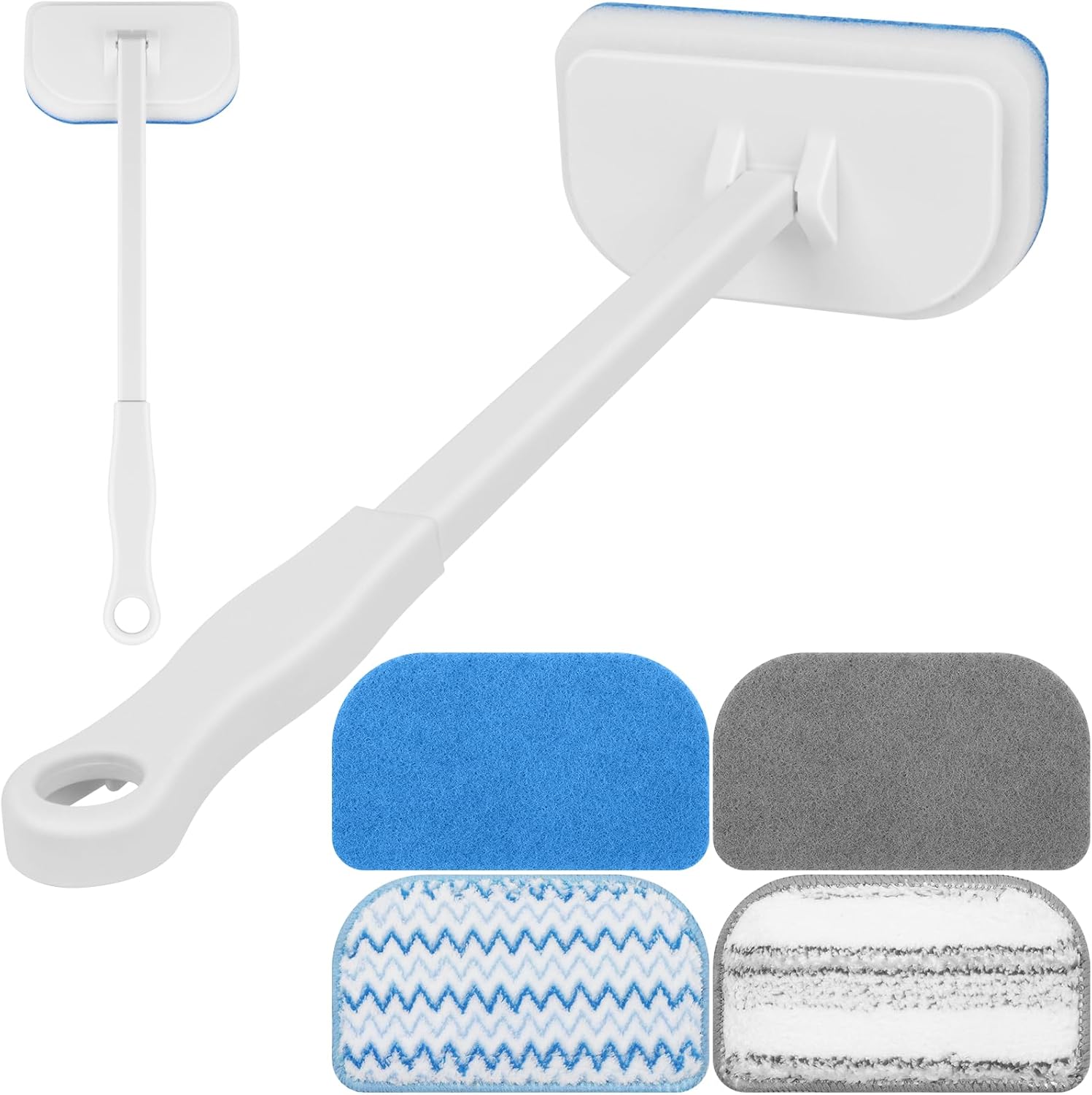 MOSEN 4-in-1 Shower Scrub Brush with 4 Heads