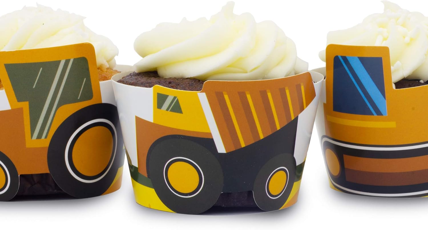 Pop Fizz Designs Construction Cupcake Wrappers Set of 24