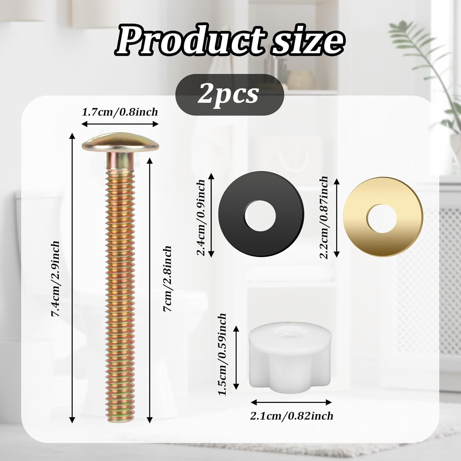 Styquenzer 2 Pcs Toilet Seat Screws Replacement Kit