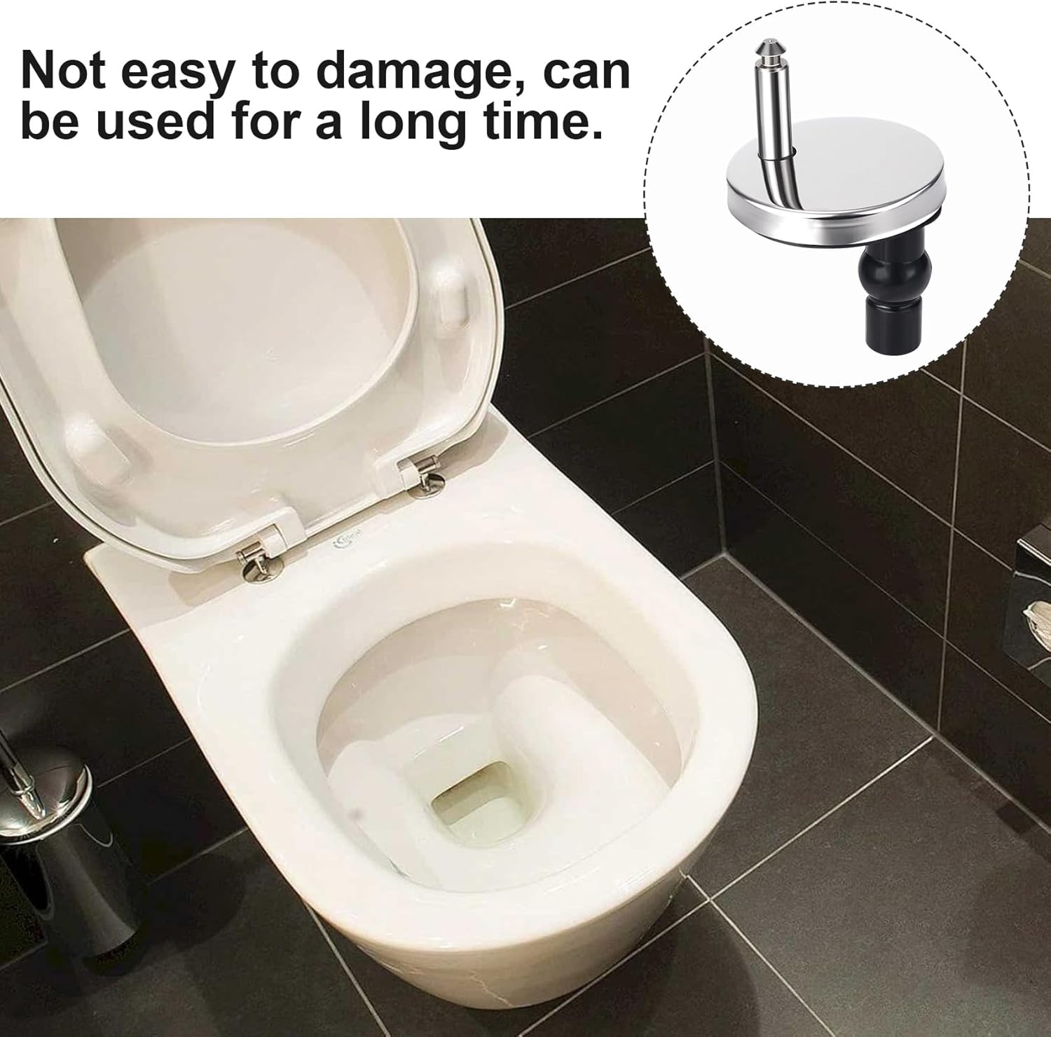 HINZIC 2Pcs Universal Toilet Seat Hinge Replacement Kit 6mm