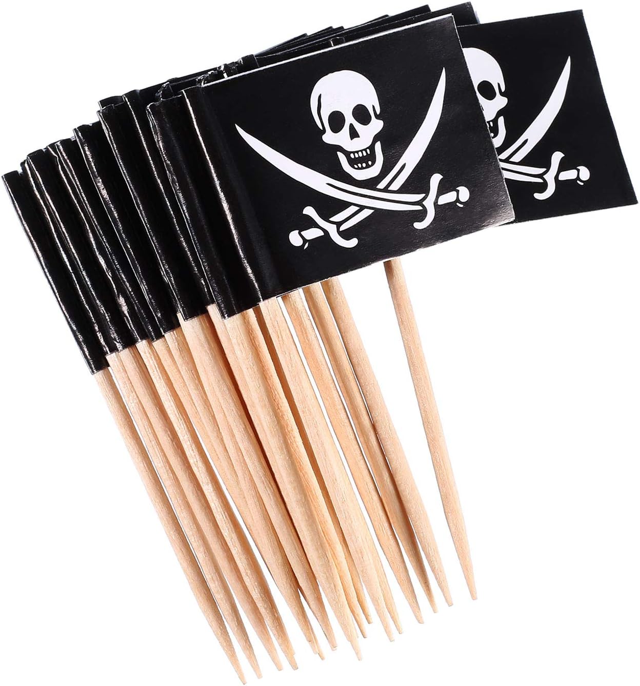 Blulu Pirate Cocktail Toothpick Flags 100 Pieces