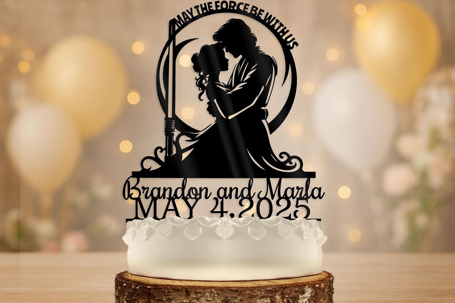 Star Wars Jedi Wedding Cake Topper Personalized
