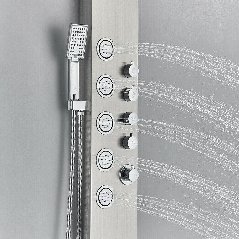 Gougeltd LED Light Shower Panel with Massager Jets 1