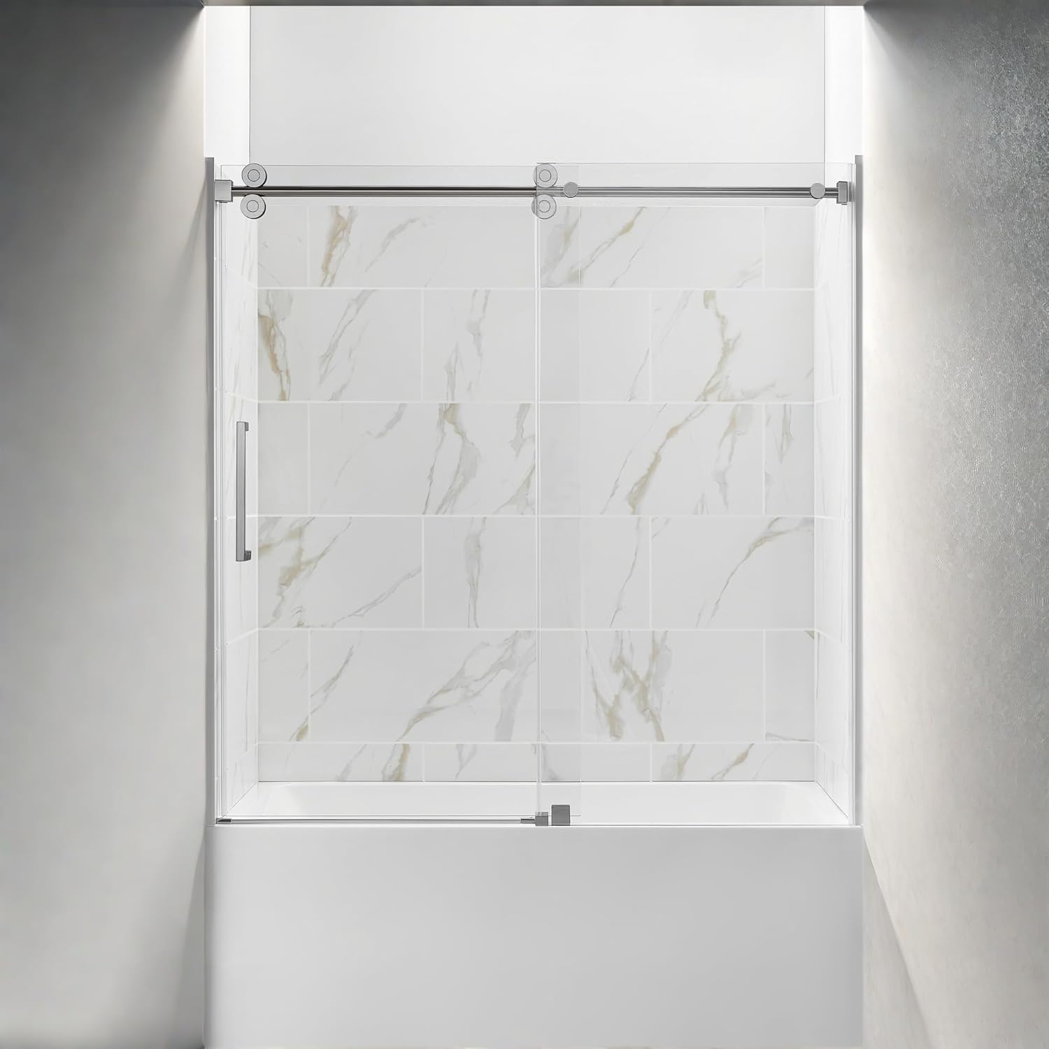 ChicFurnit Frameless Shower Door 56-60 W x 60 H