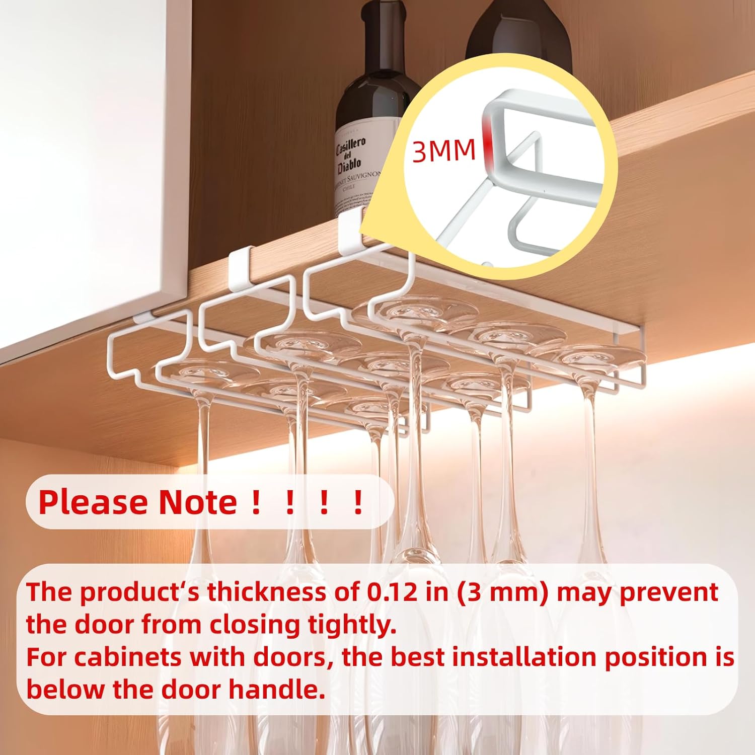LINFIDITE 2 Pack Wine Glass Holder Stemware Rack