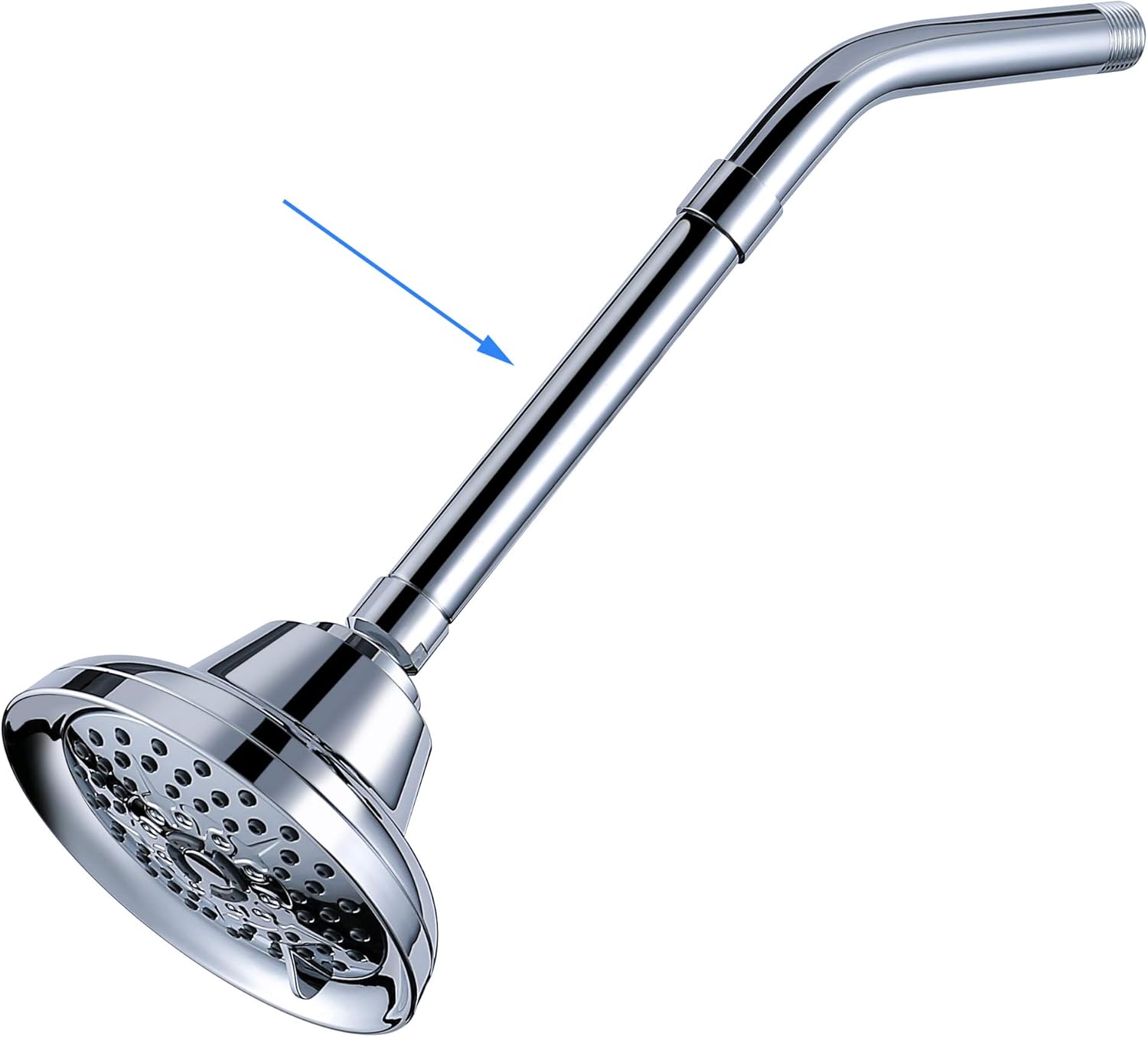 Miyili 6 Inch Brass Shower Arm Extension with Chrome Finish