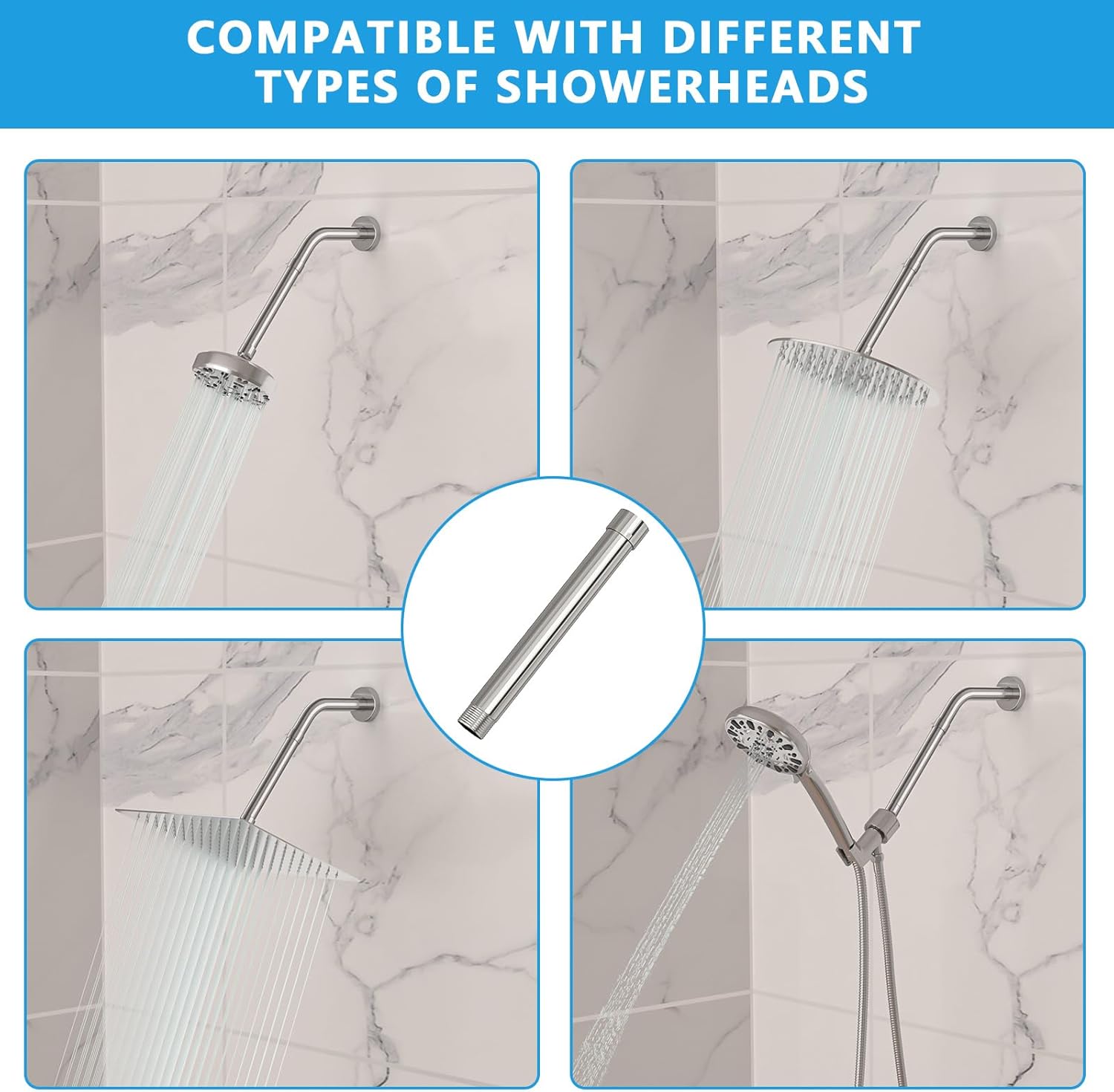 Lordear 6 Inch Stainless Steel Shower Arm Extender