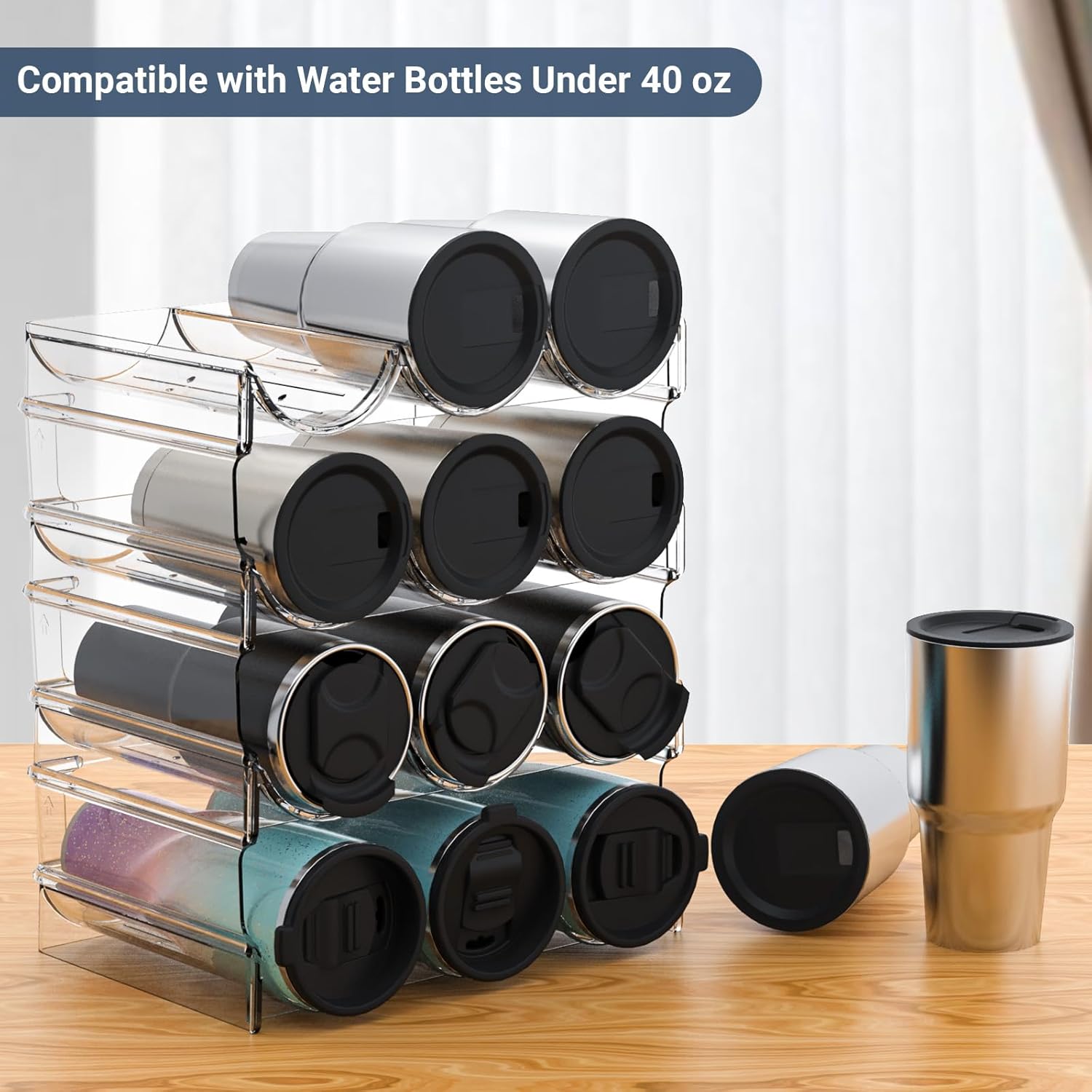 Benaep Stackable 4-Tier Water Bottle Wine Rack