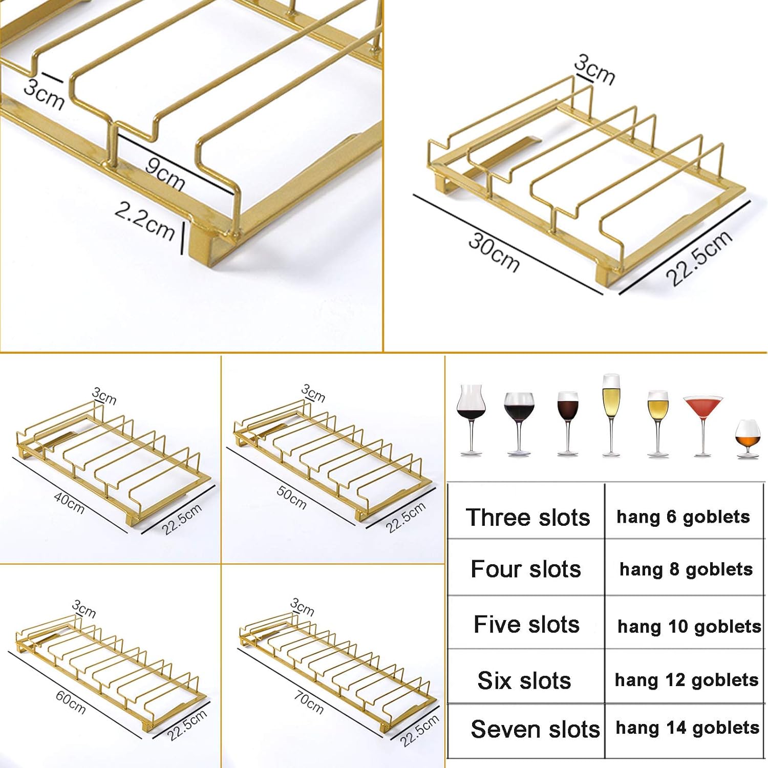 Modern Metal Wine Glass Rack - Multi-Function Storage Organizer
