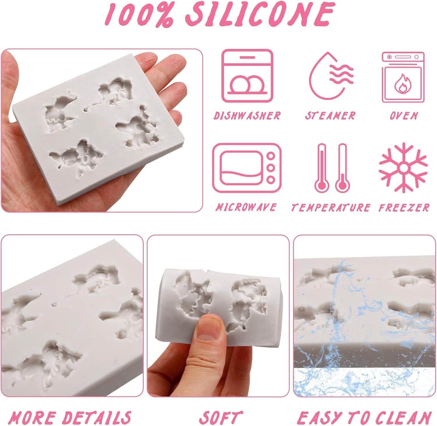 Caregene Mini Elephant Chocolate Moulds for Baby Shower