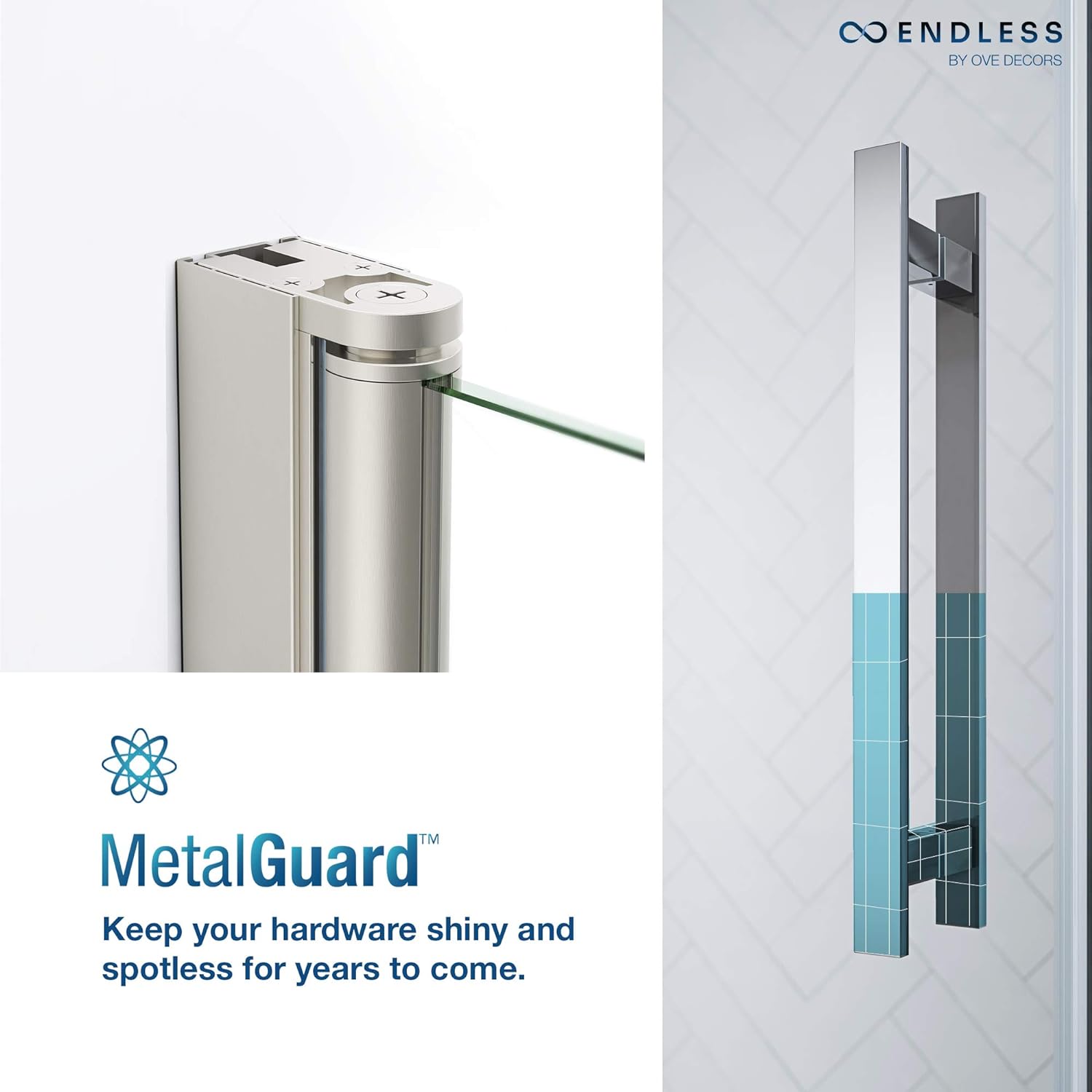 OVE Decors Frameless Pivot Shower Door Satin Nickel