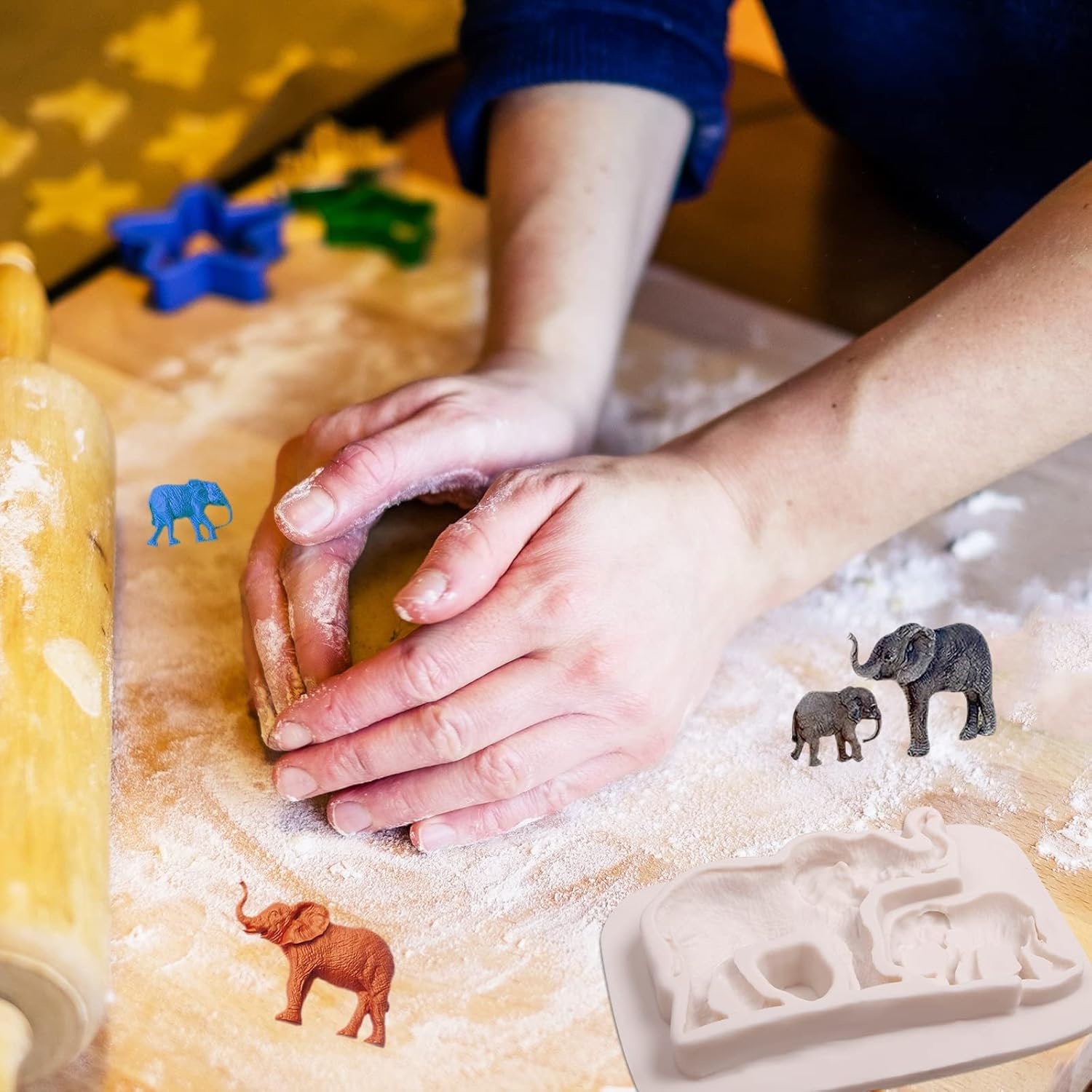 Xcake Lcook Elephant Silicone Fondant Mold Set