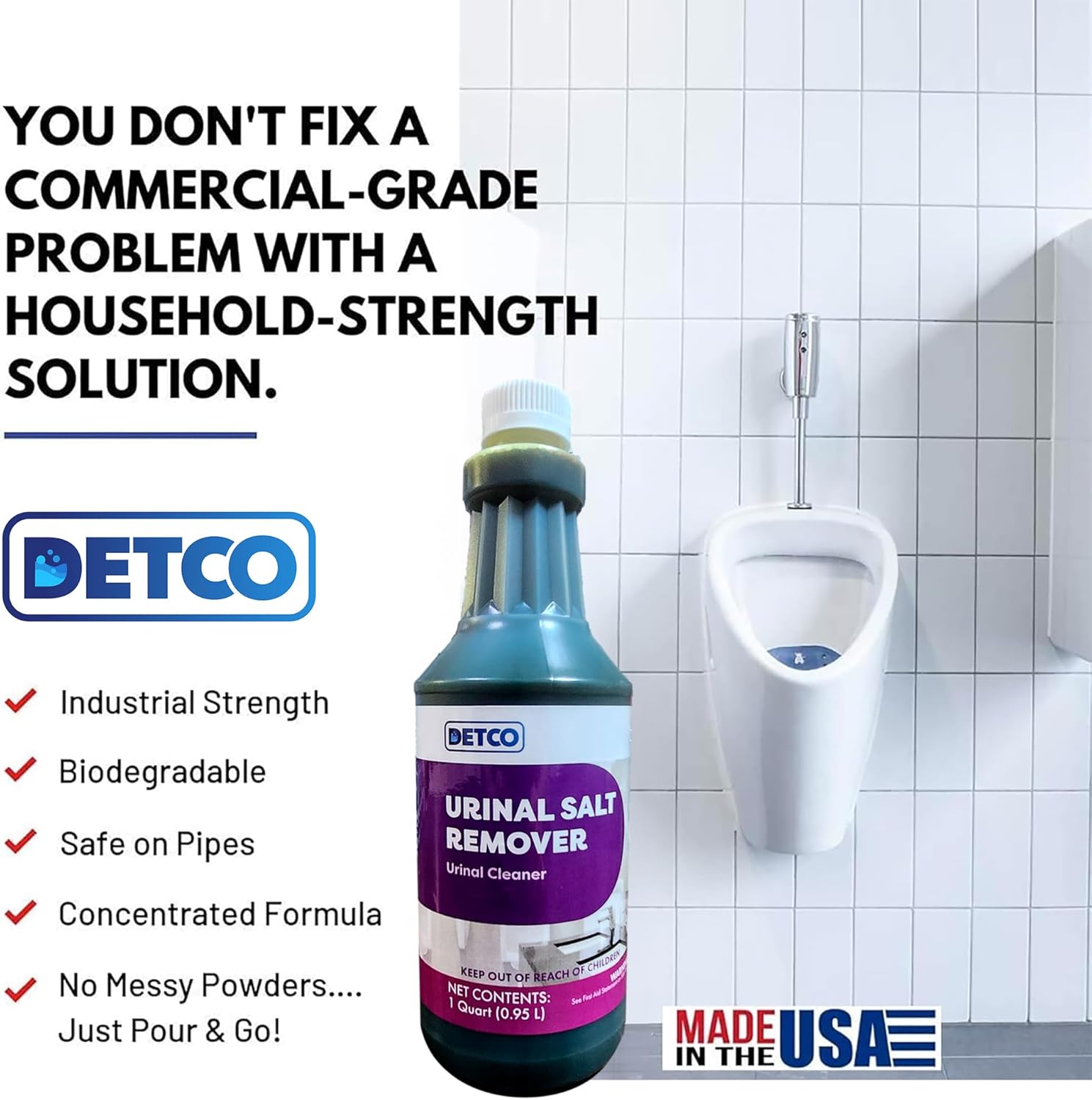 Detco Urinal Salt Remover Concentrate - 1 Quart