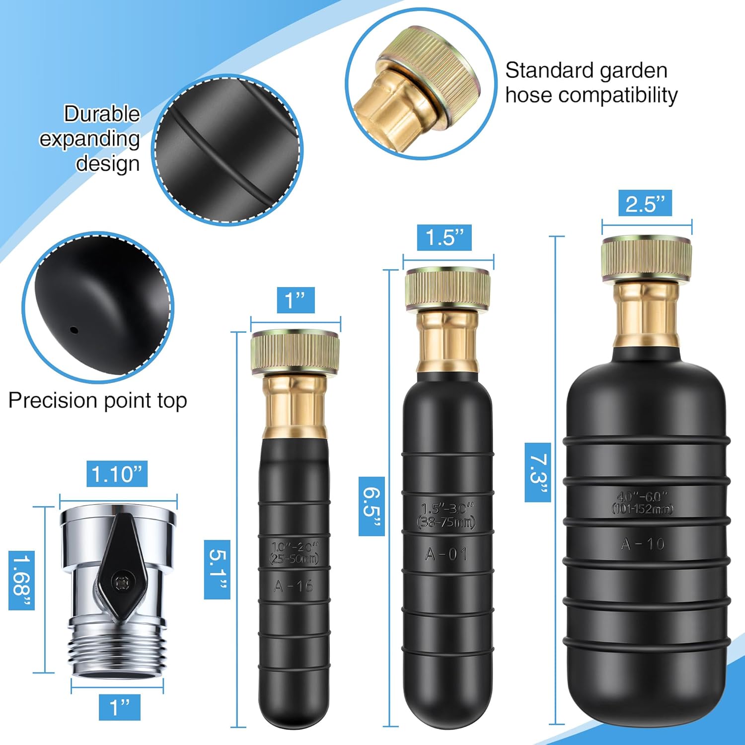Enhon Drain Bladder Kit for 1-6 Inch Pipes