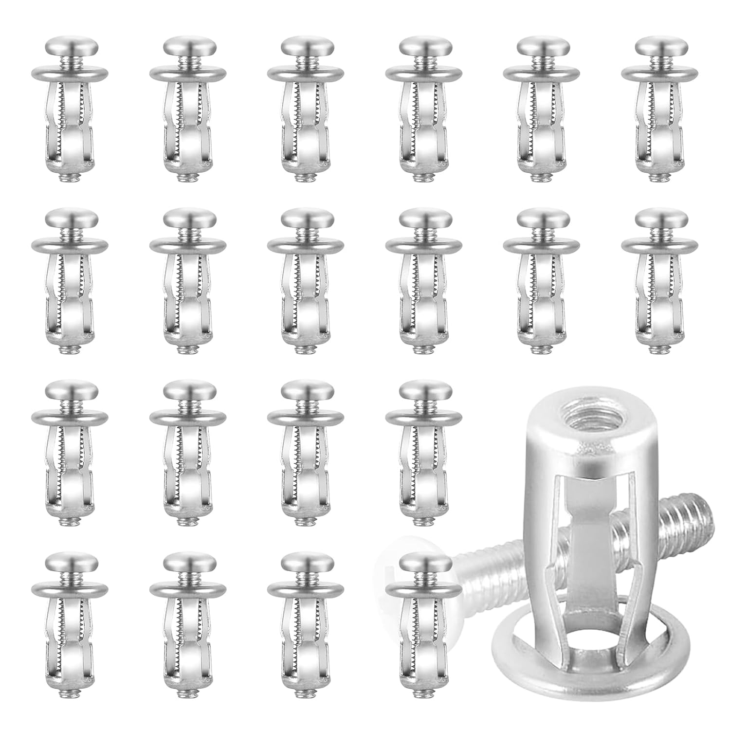 20Pcs M6 x 25 Hollow Door Anchor Set