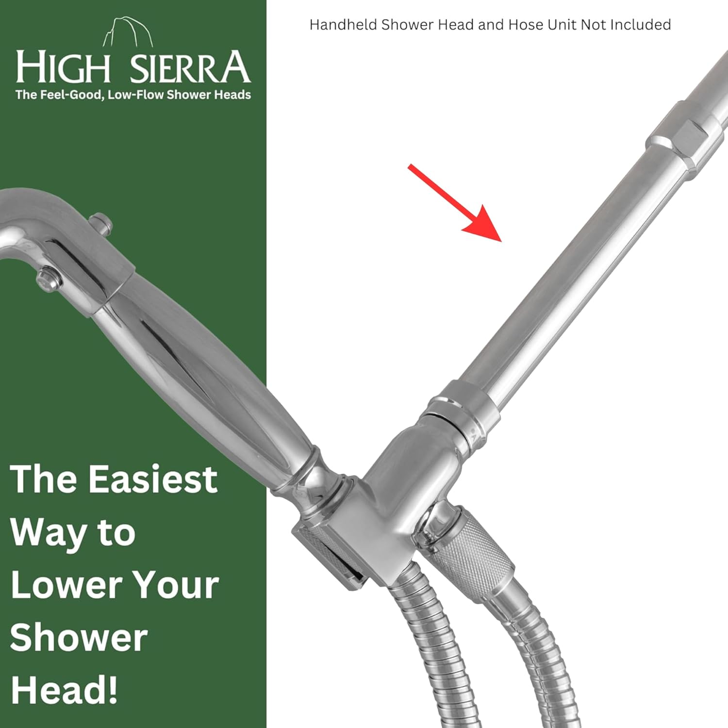 High Sierra E-Z REACH Shower Arm Extension - Brushed Gold