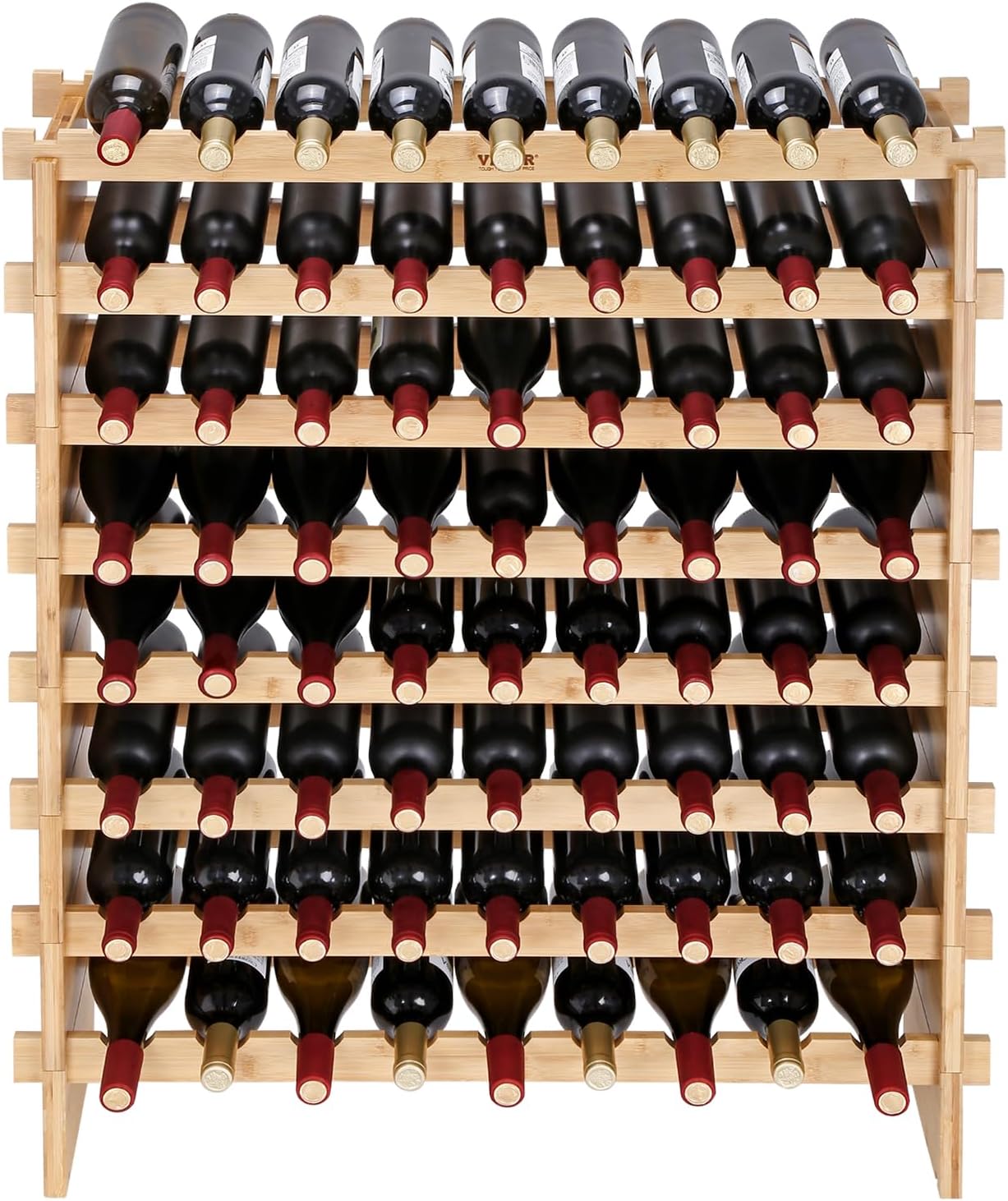 VEVOR 8-Tier Stackable Wine Rack for 72 Bottles