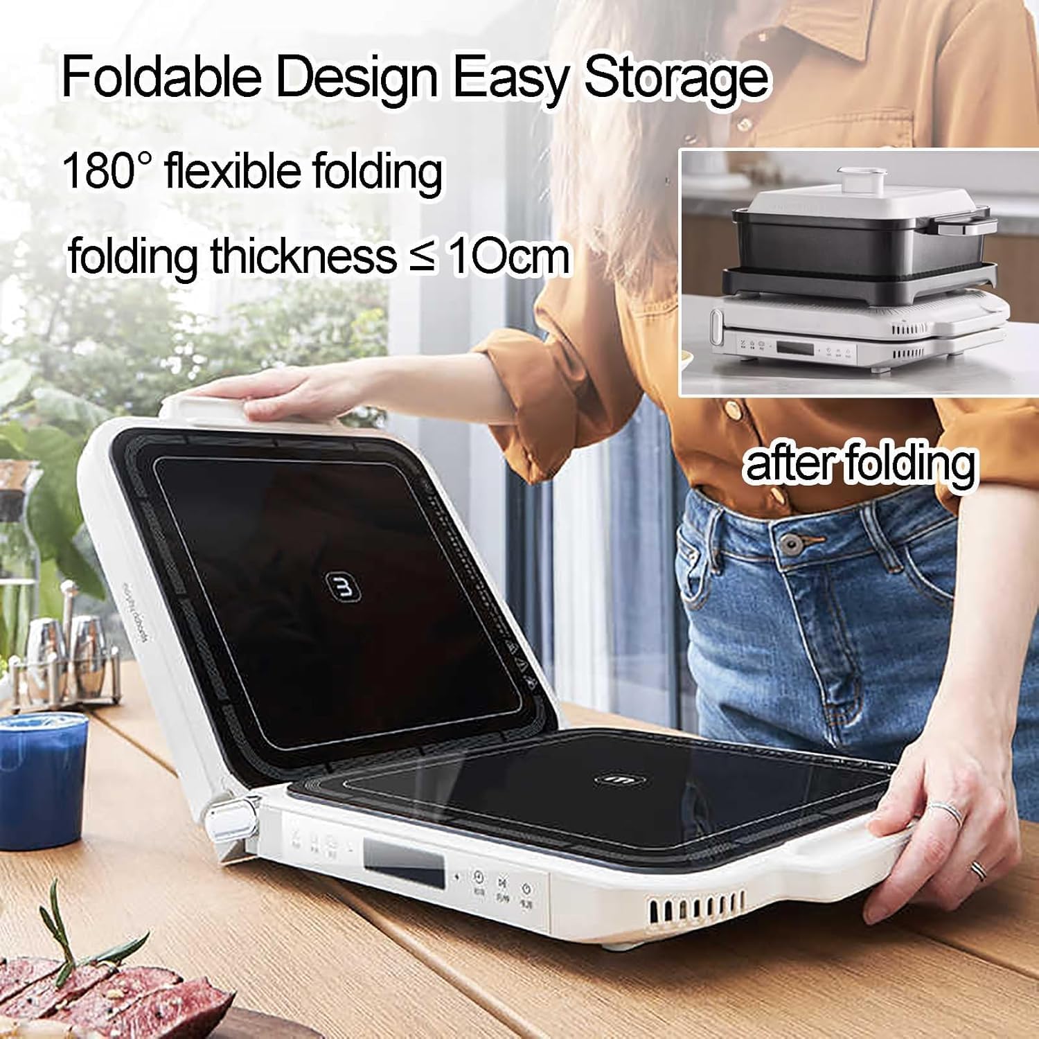 Electric Indoor Grill Hot Pot with Dual Temperature Control