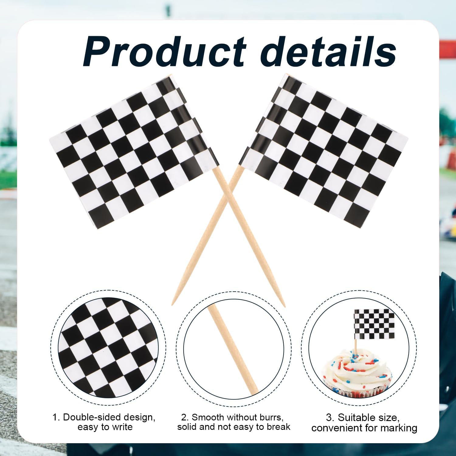 100pcs Mini Checkered Toothpick Flags for Party Decor 1