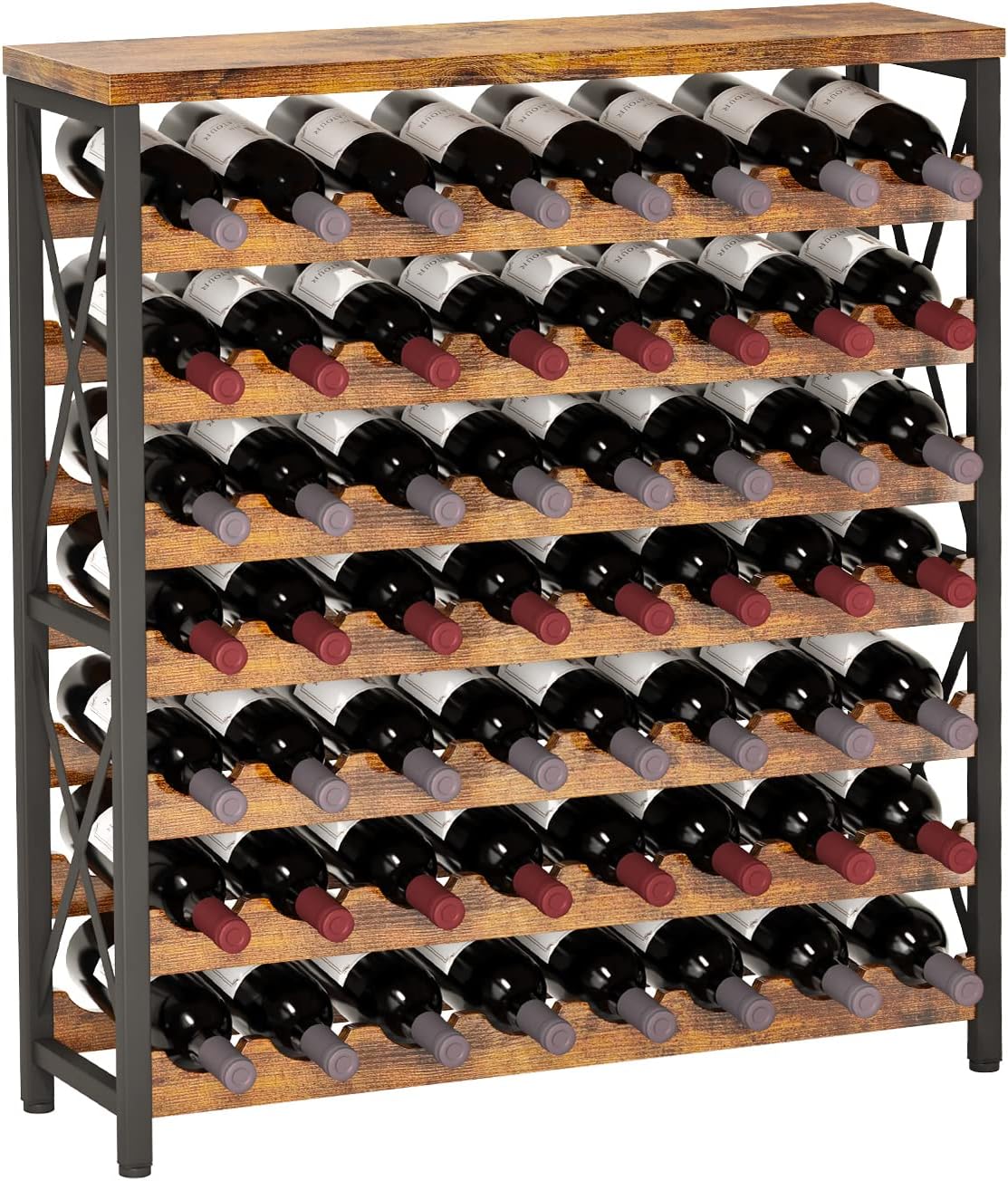 Homeiju 56-Bottle Wooden Wine Rack Freestanding