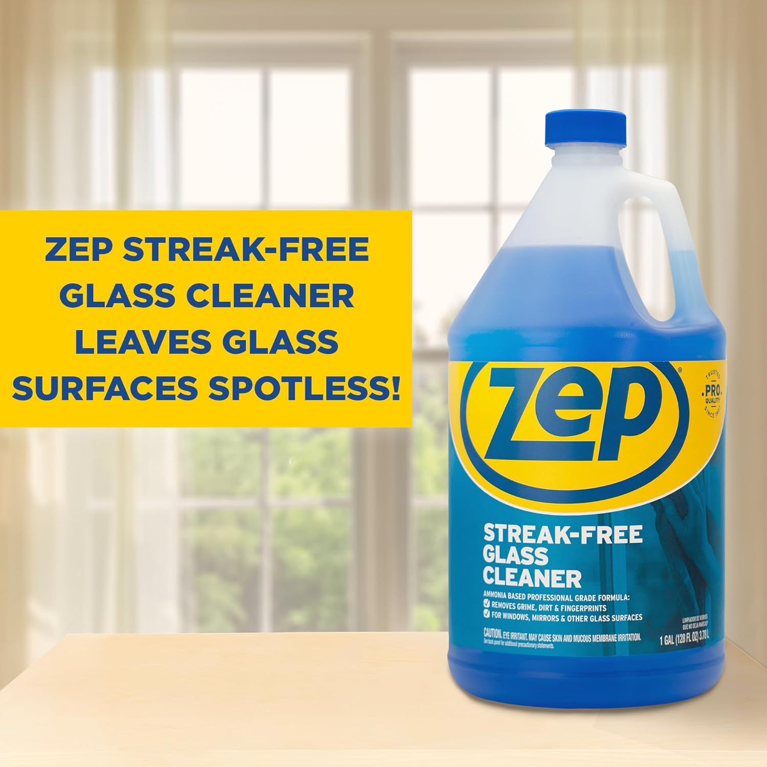 Zep Streak-Free Glass Cleaner - 1 Gallon 4-Pack Case of 4 ZU1120128
