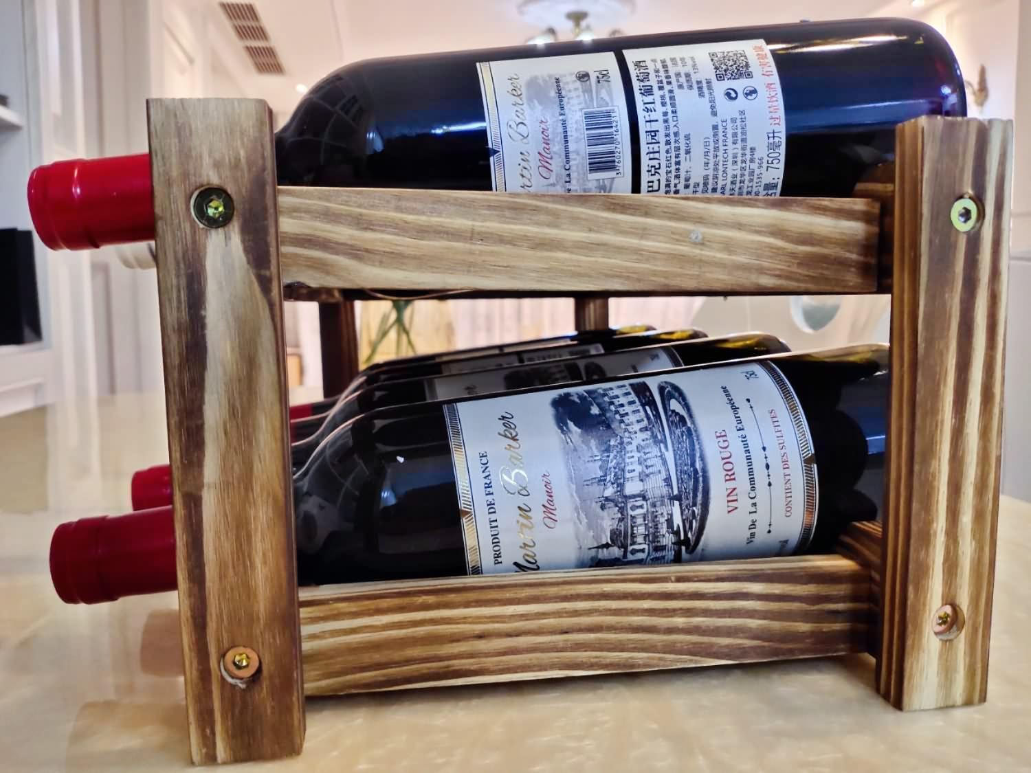 8-Bottle Wine Rack - Modern Two-Tier Design