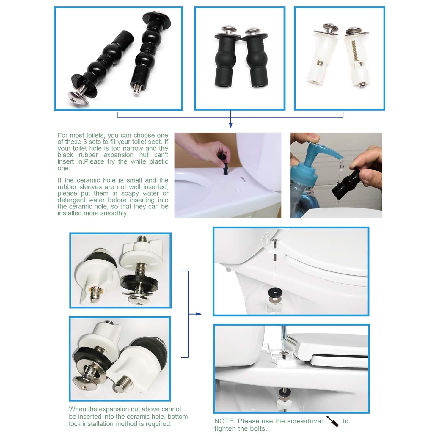 iFealClear Universal Toilet Seat Replacement Kit