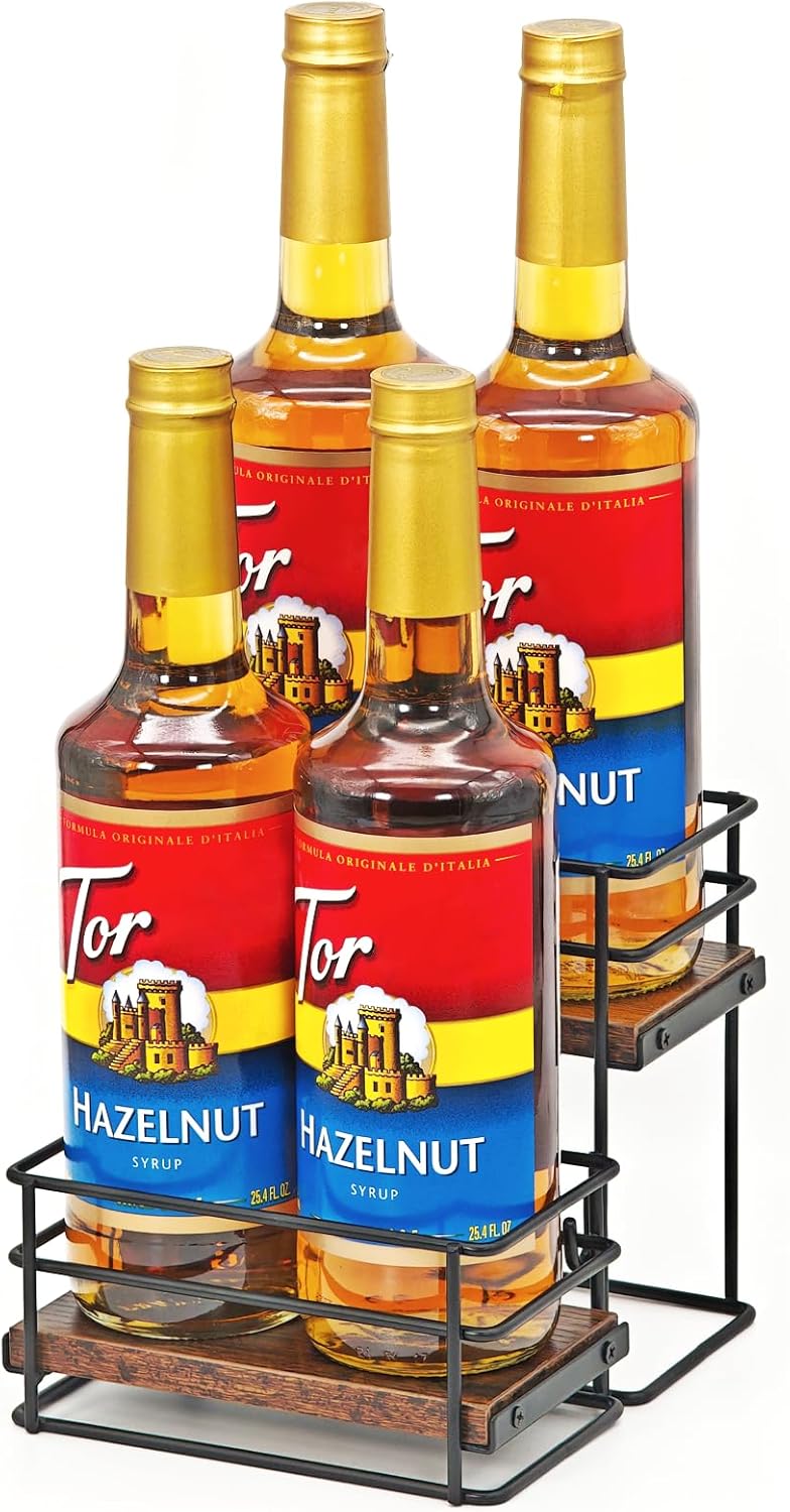 AUATRONNE 4 Bottle Coffee Syrup Organizer Rack 1