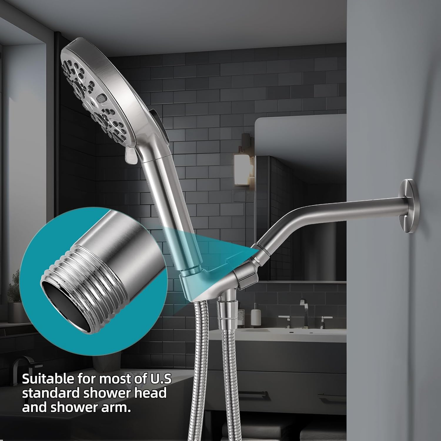 Cobbe 6-Inch Stainless Steel Shower Arm with Flange